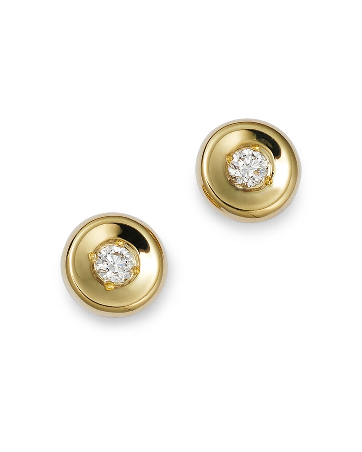 18K Yellow Gold Tiny Treasures Diamond Round Cut Stud Earrings
