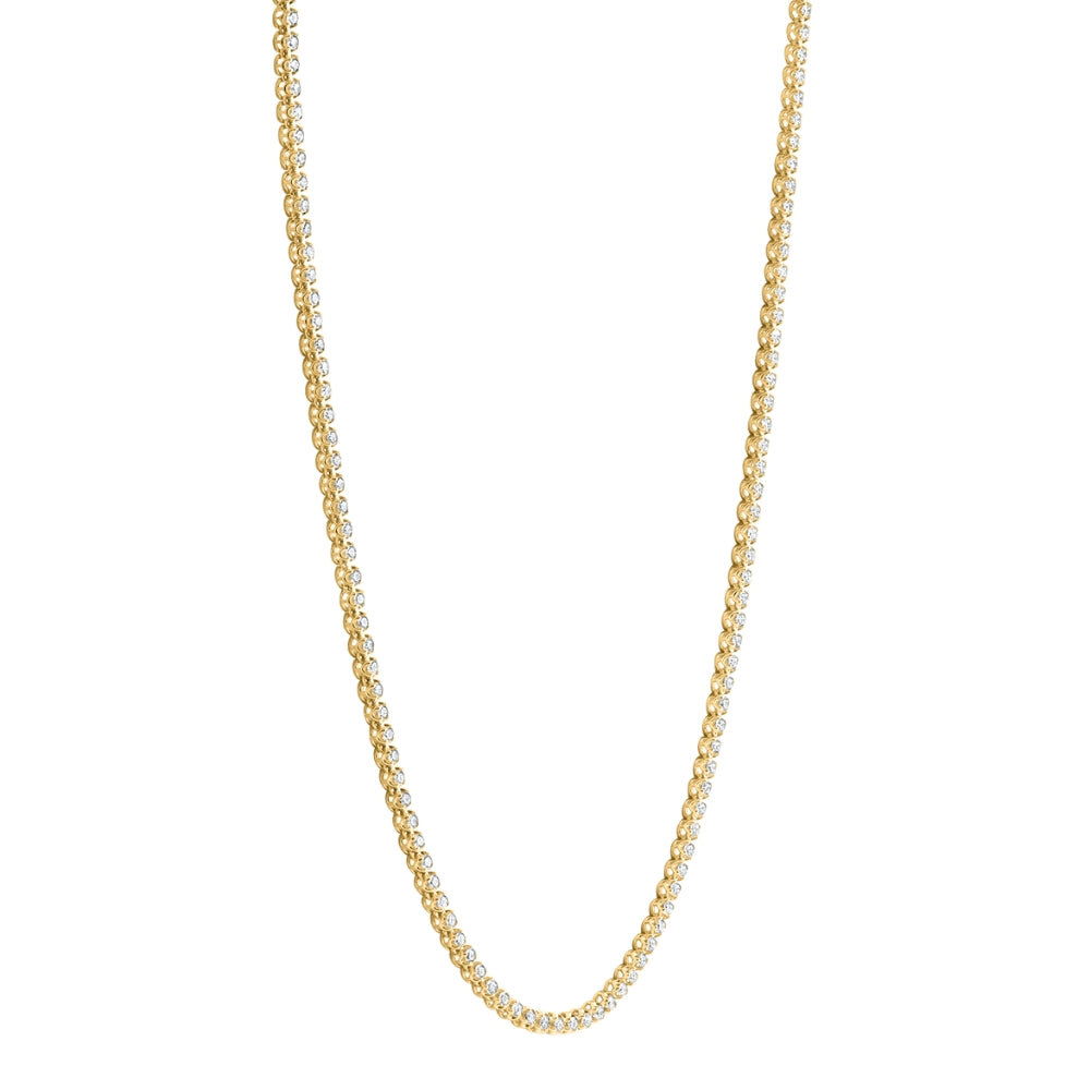 6ct Round Lab Grown Diamond Tennis Necklace 14k Yellow Gold 18' Lab Grown