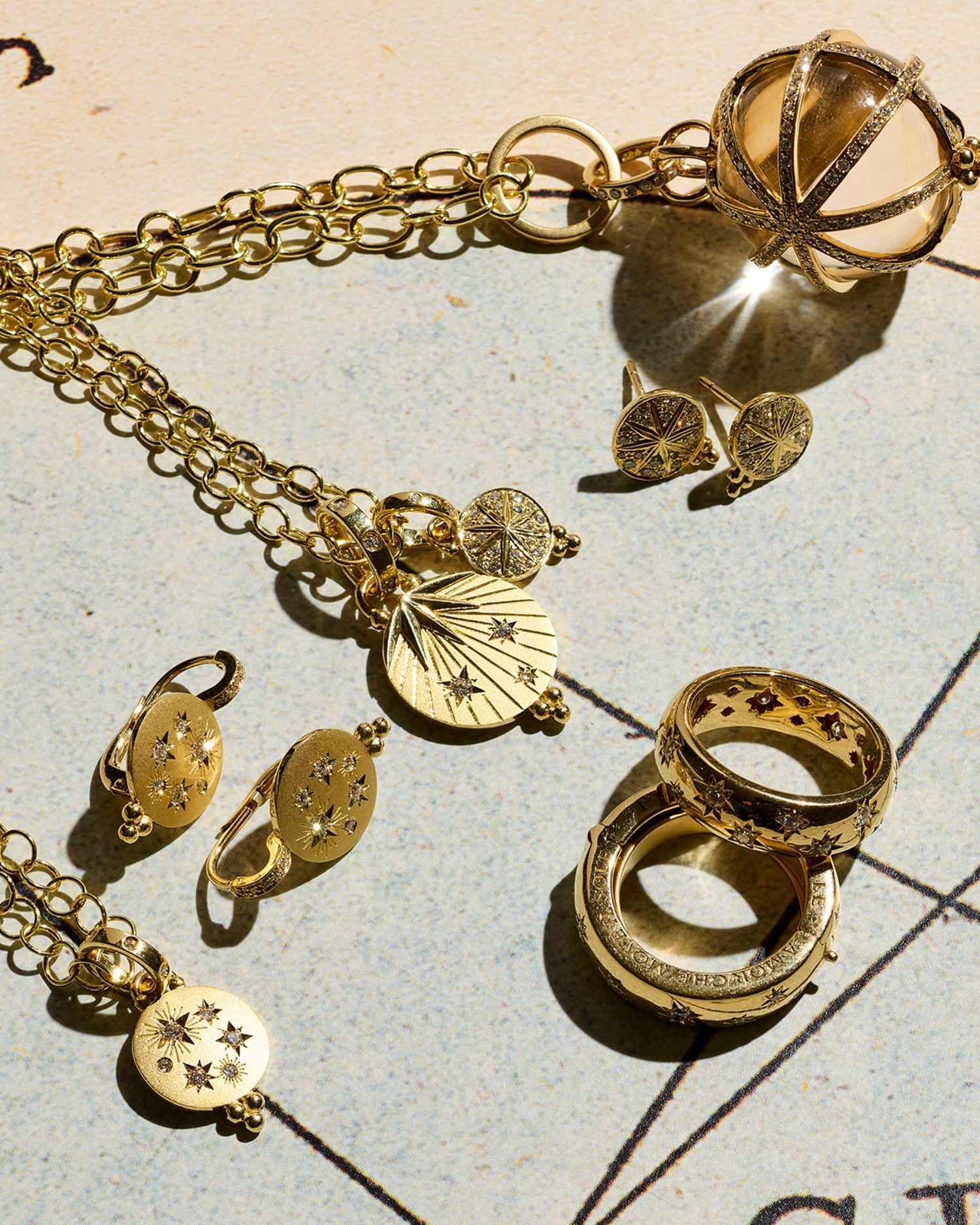 18K Yellow Gold Celestial Diamond Mini Sorcerer Pendant