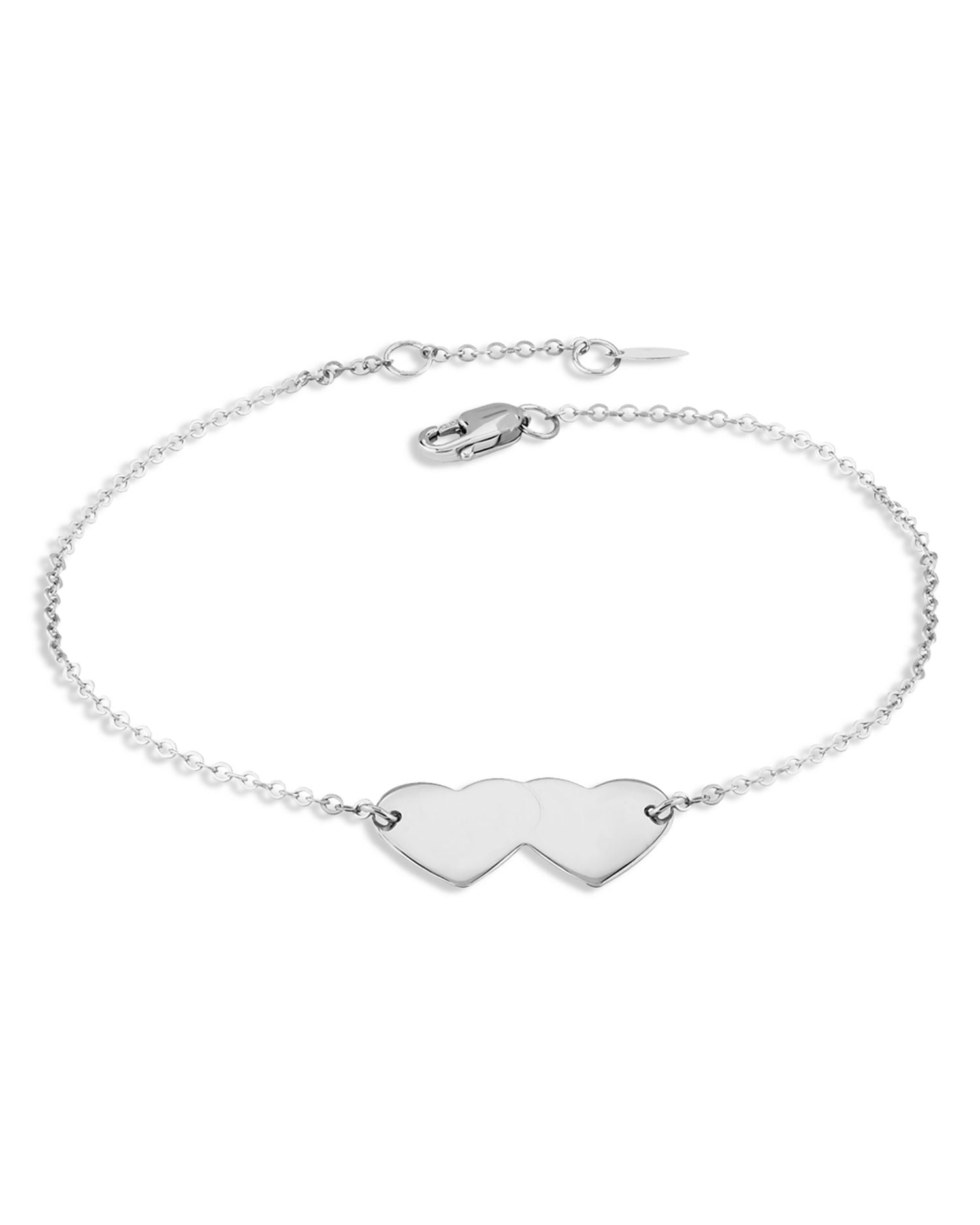 Double Heart Link Bracelet in Sterling Silver - Exclusive