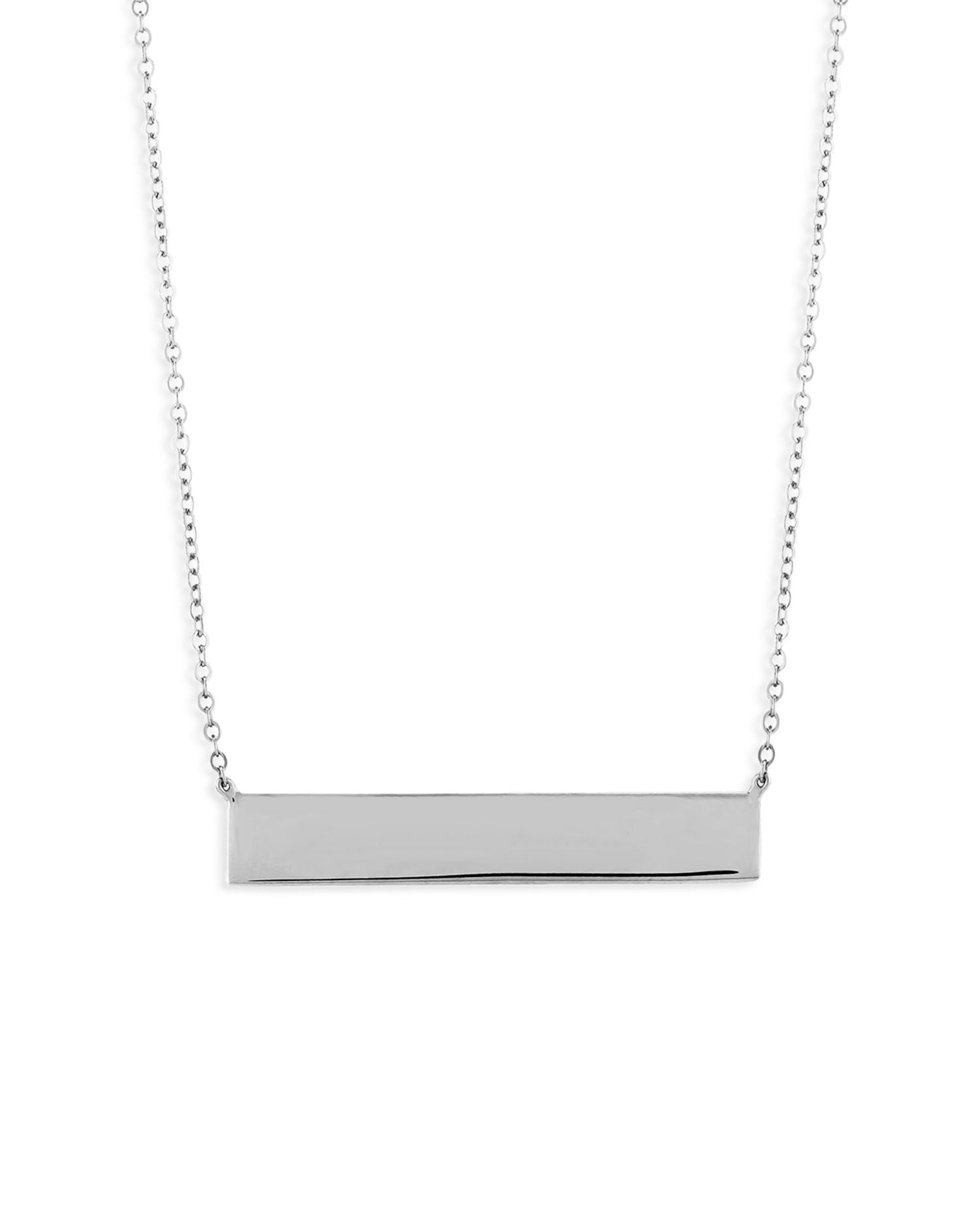 Engravable Bar Pendant Necklace in Sterling Silver, 18' - Exclusive