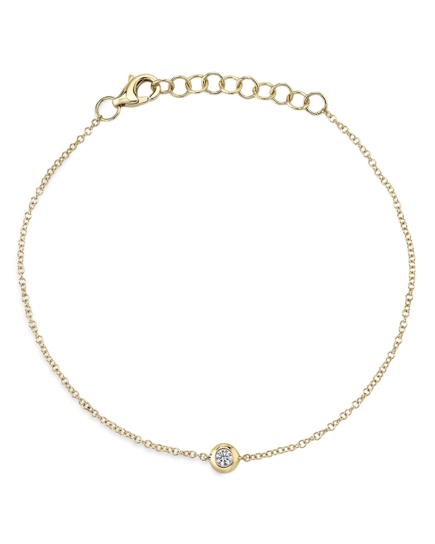 14K Yellow Gold Diamond Bezel Chain Bracelet - Exclusive