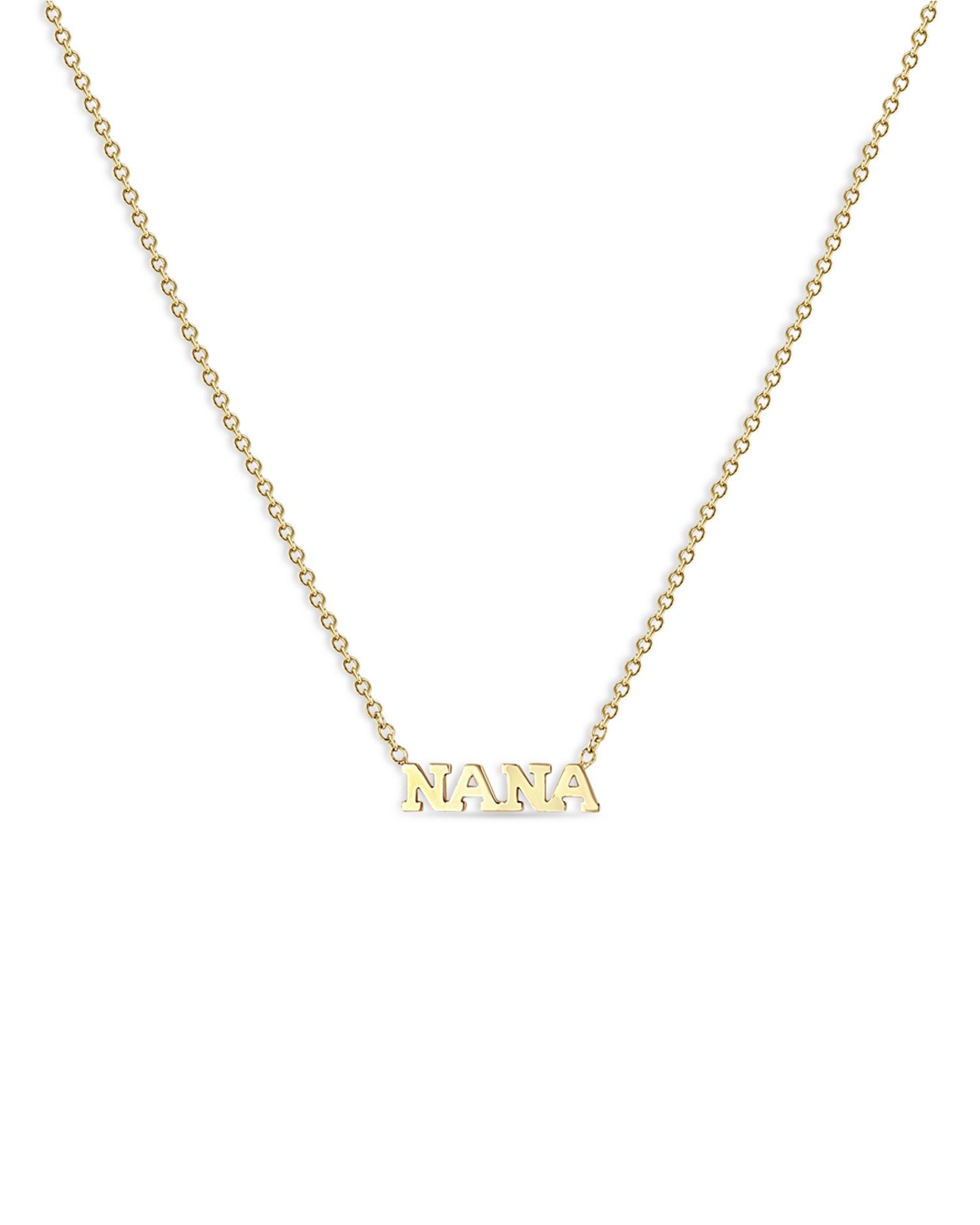 14K Yellow Gold Itty Bitty Nana Pendant Necklace, 14-16'