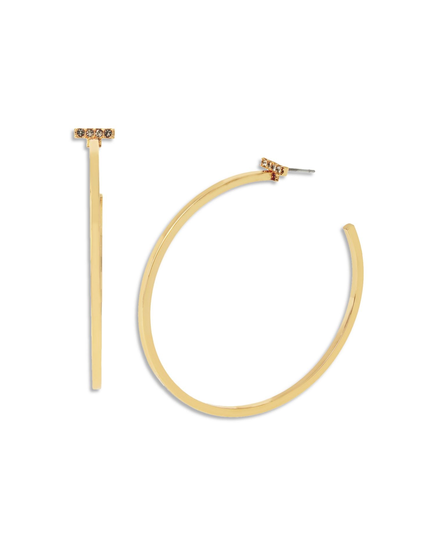 Pavé Bar Large Hoop Earrings