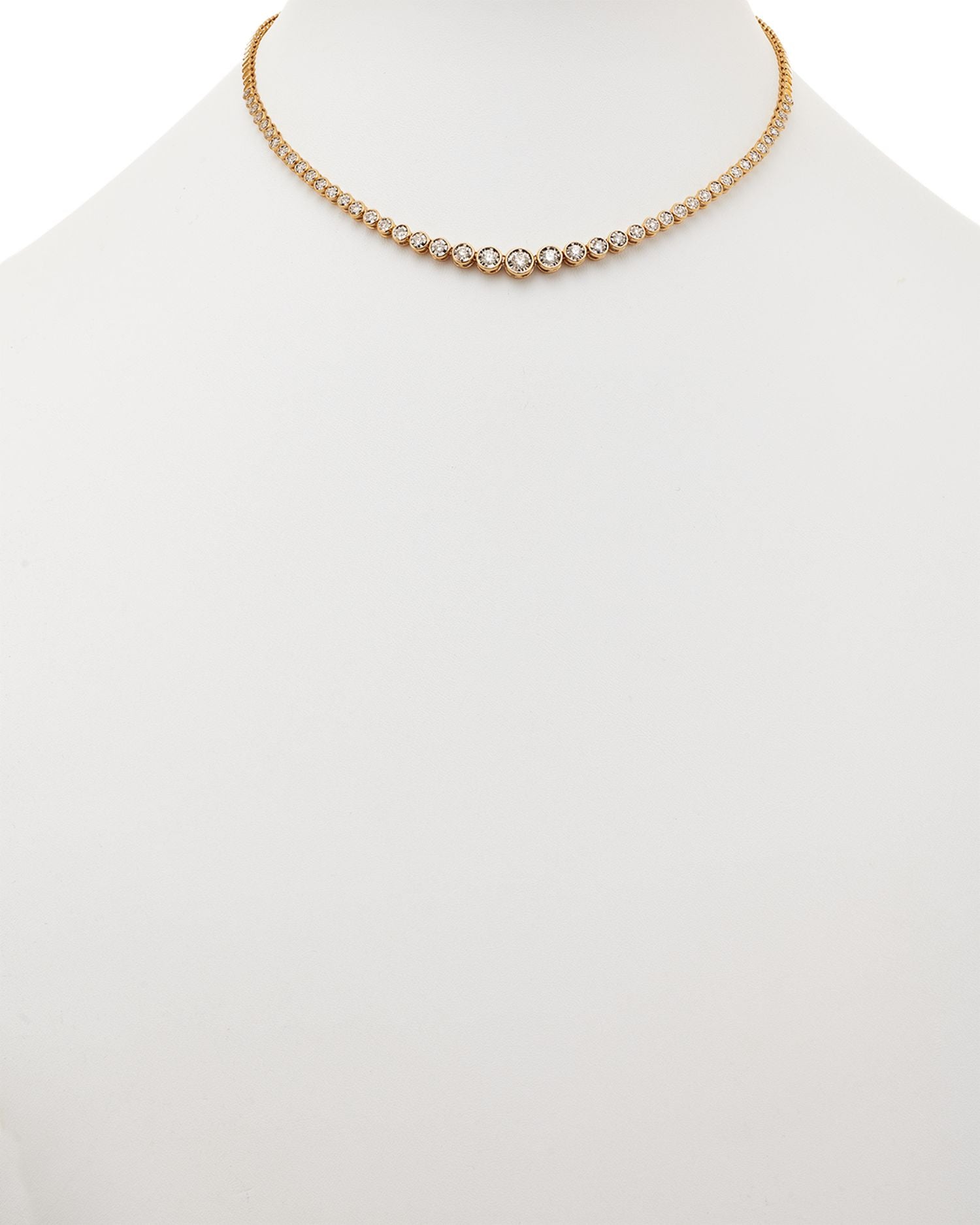 Bezel Set Diamond Tennis Necklace in 14K Yellow Gold, 1.50 ct. t.w. - Exclusive