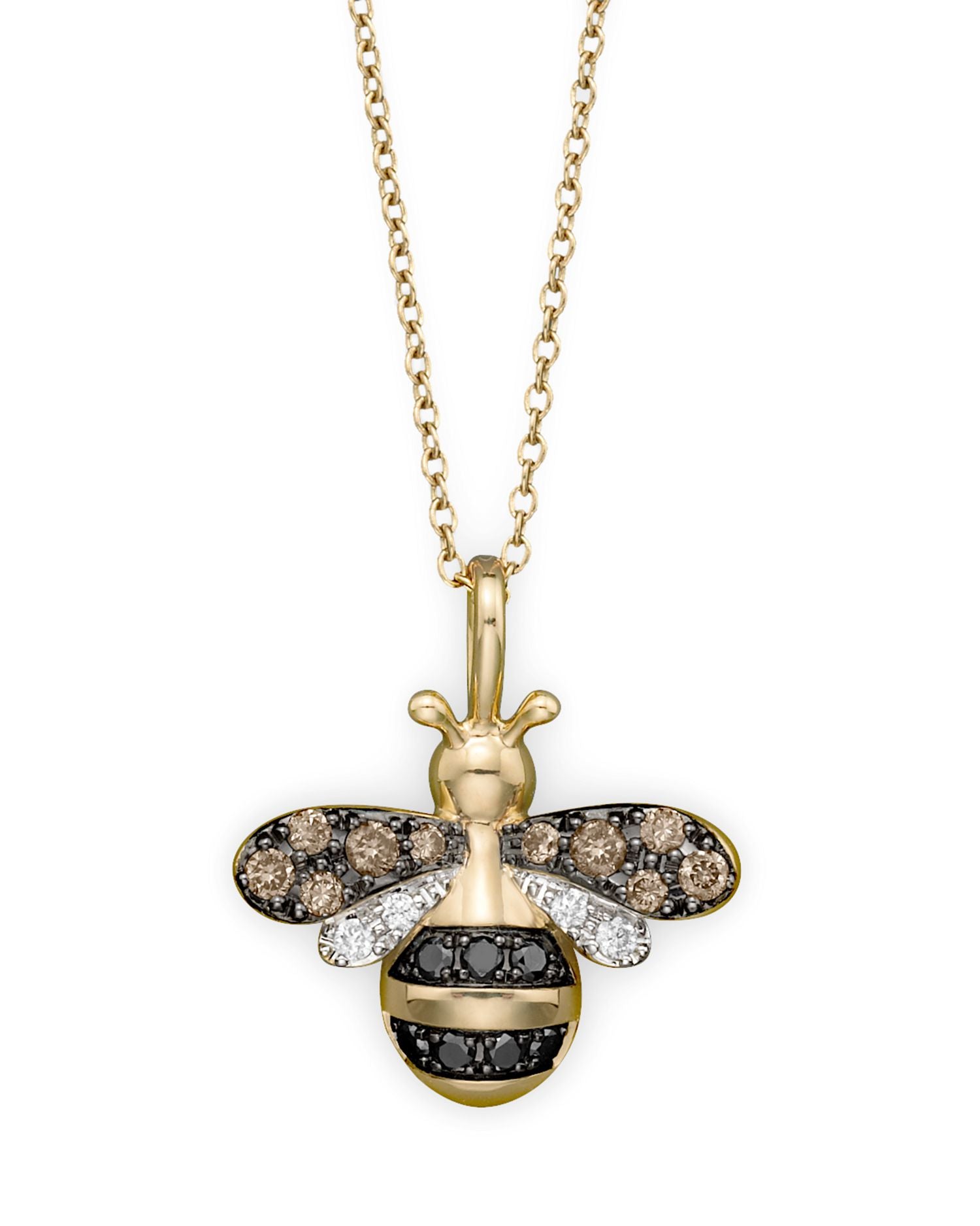 Diamond Bumble Bee Pendant Set in 14K Yellow Gold - Exclusive