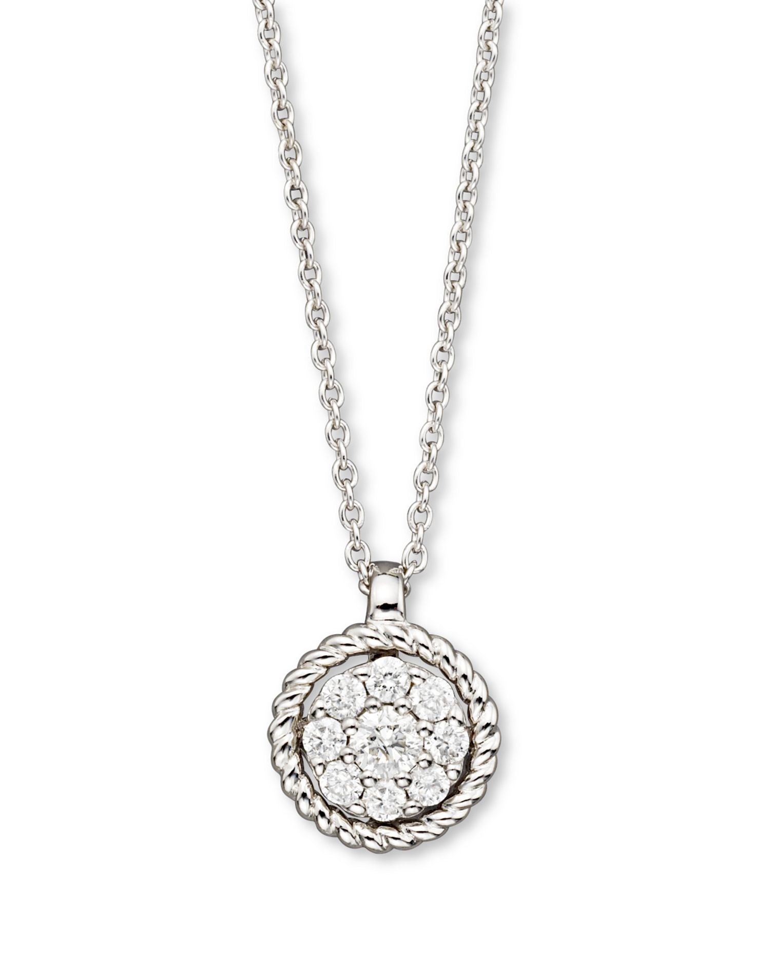 Diamond Pendant Set In 14K White Gold, 0.20 ct. - Exclusive