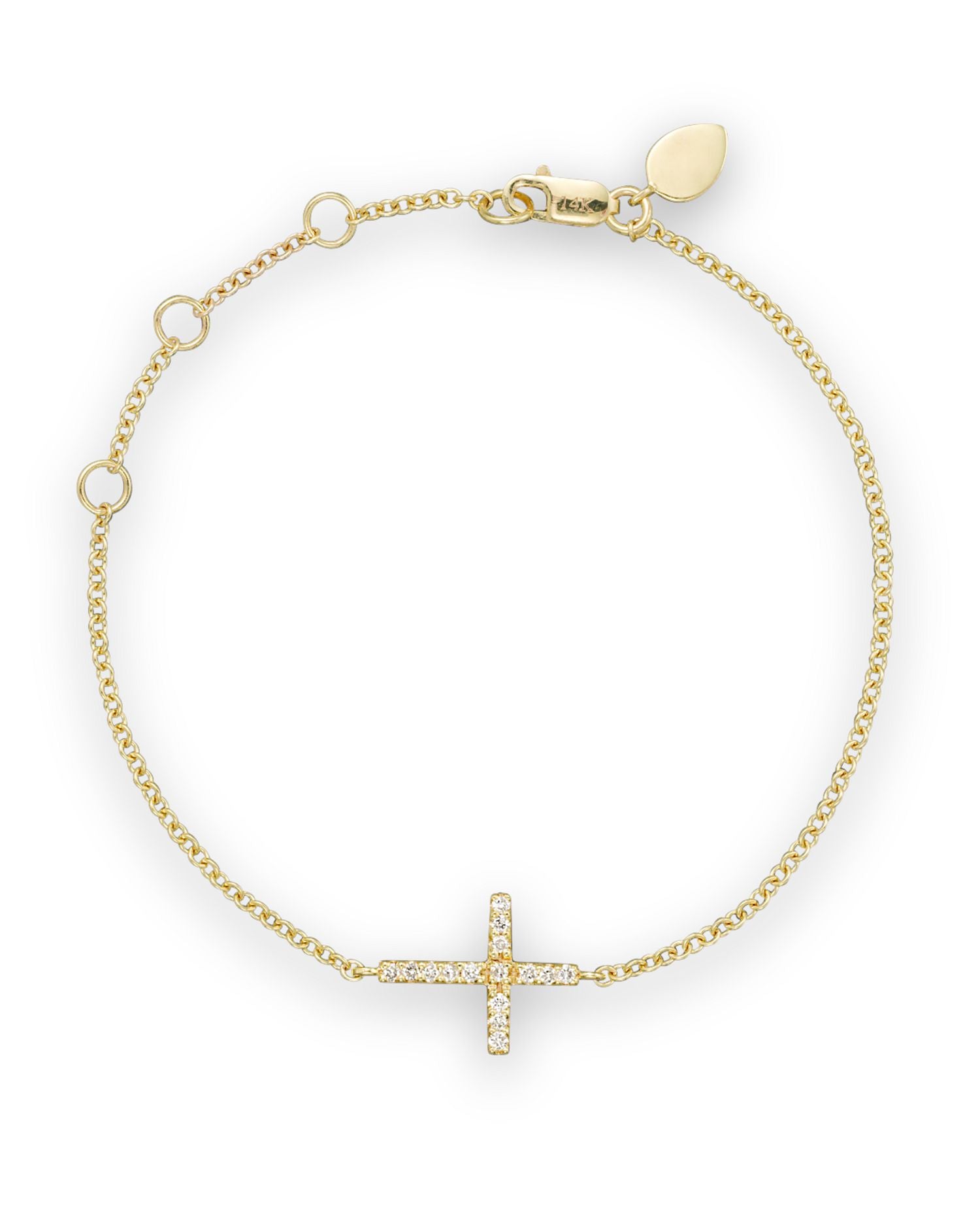 14K Yellow Gold Cross Bracelet