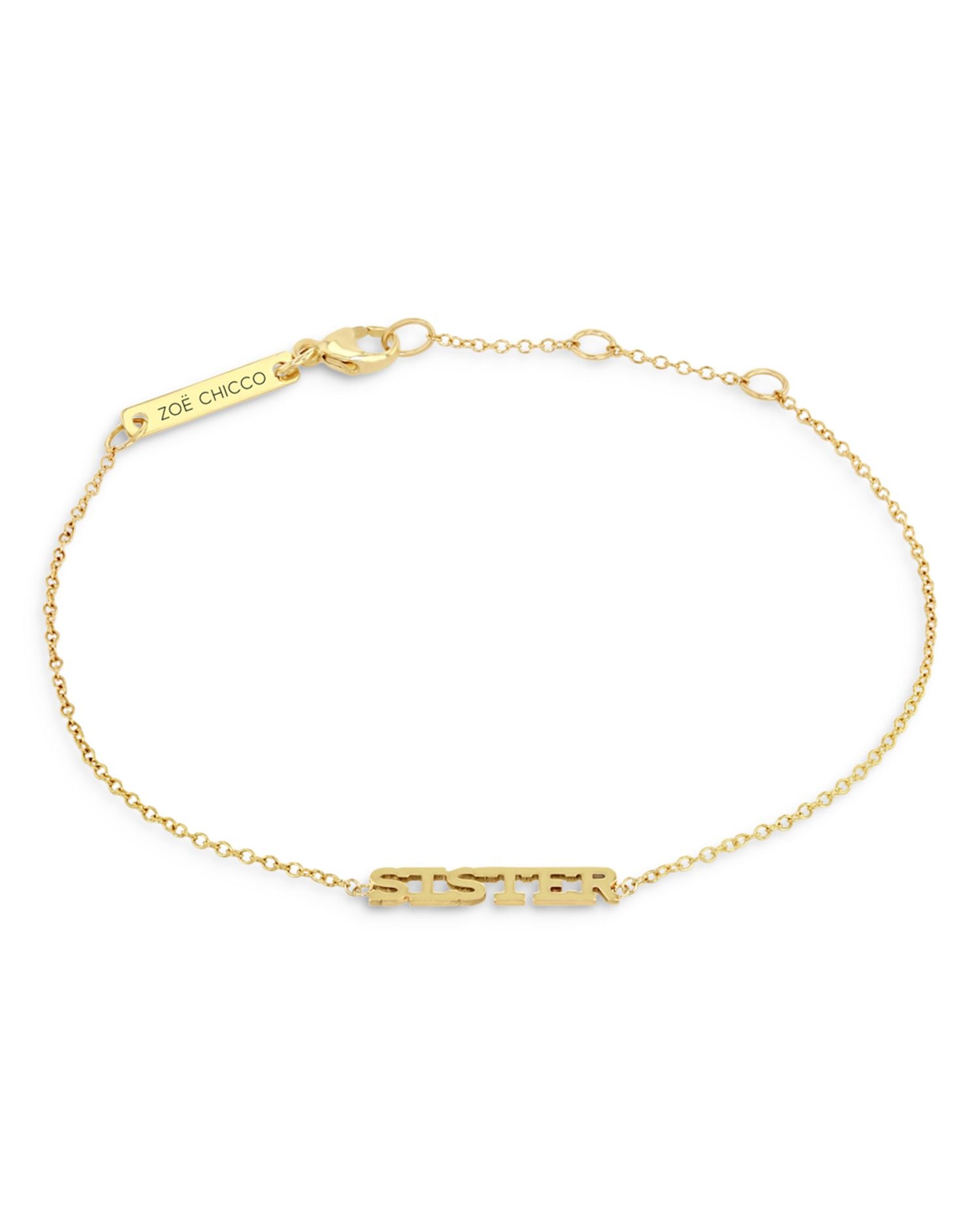 14K Yellow Gold Itty Bitty Sister Bracelet