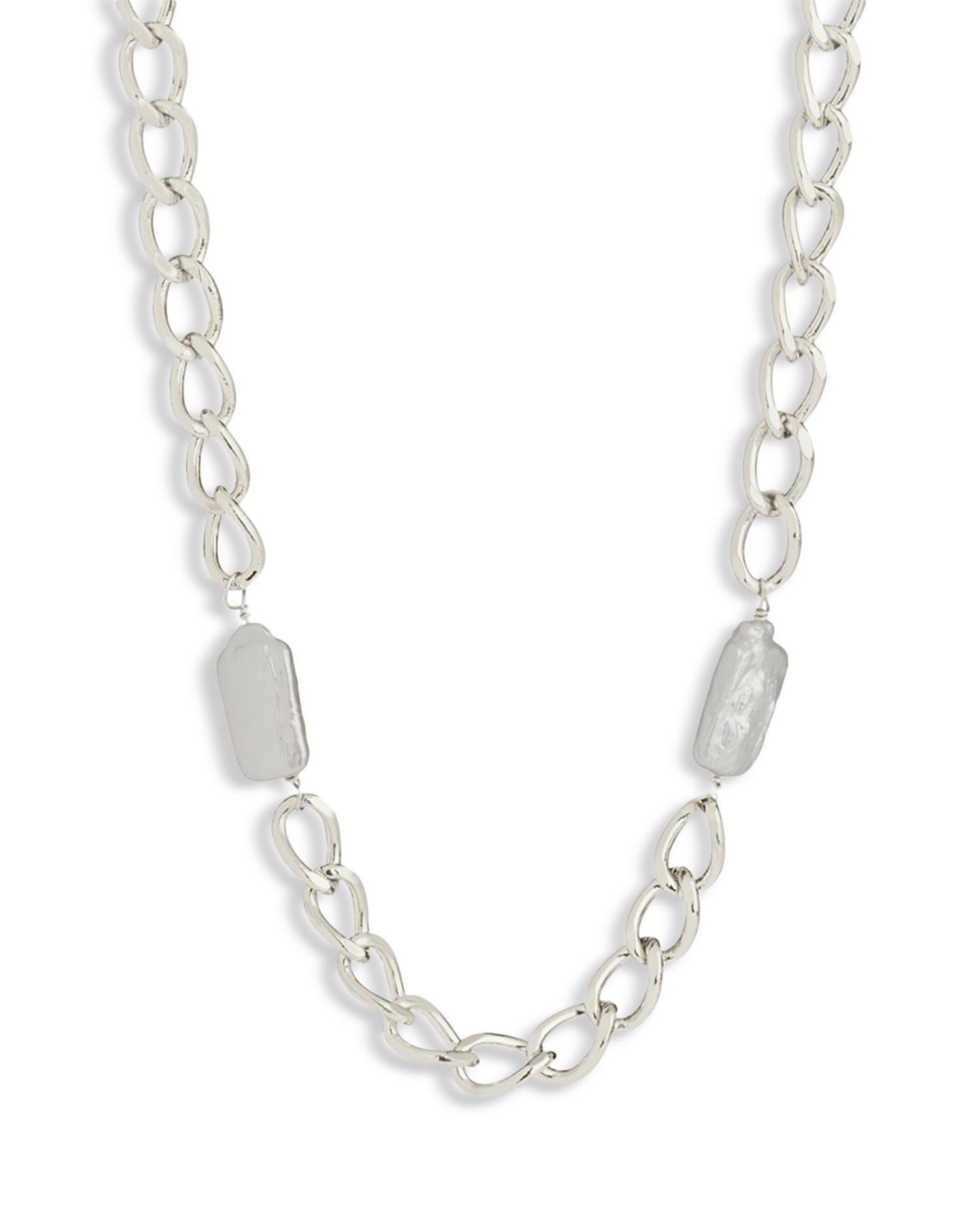Genuine Pearl Chain Necklace, 16'-18'