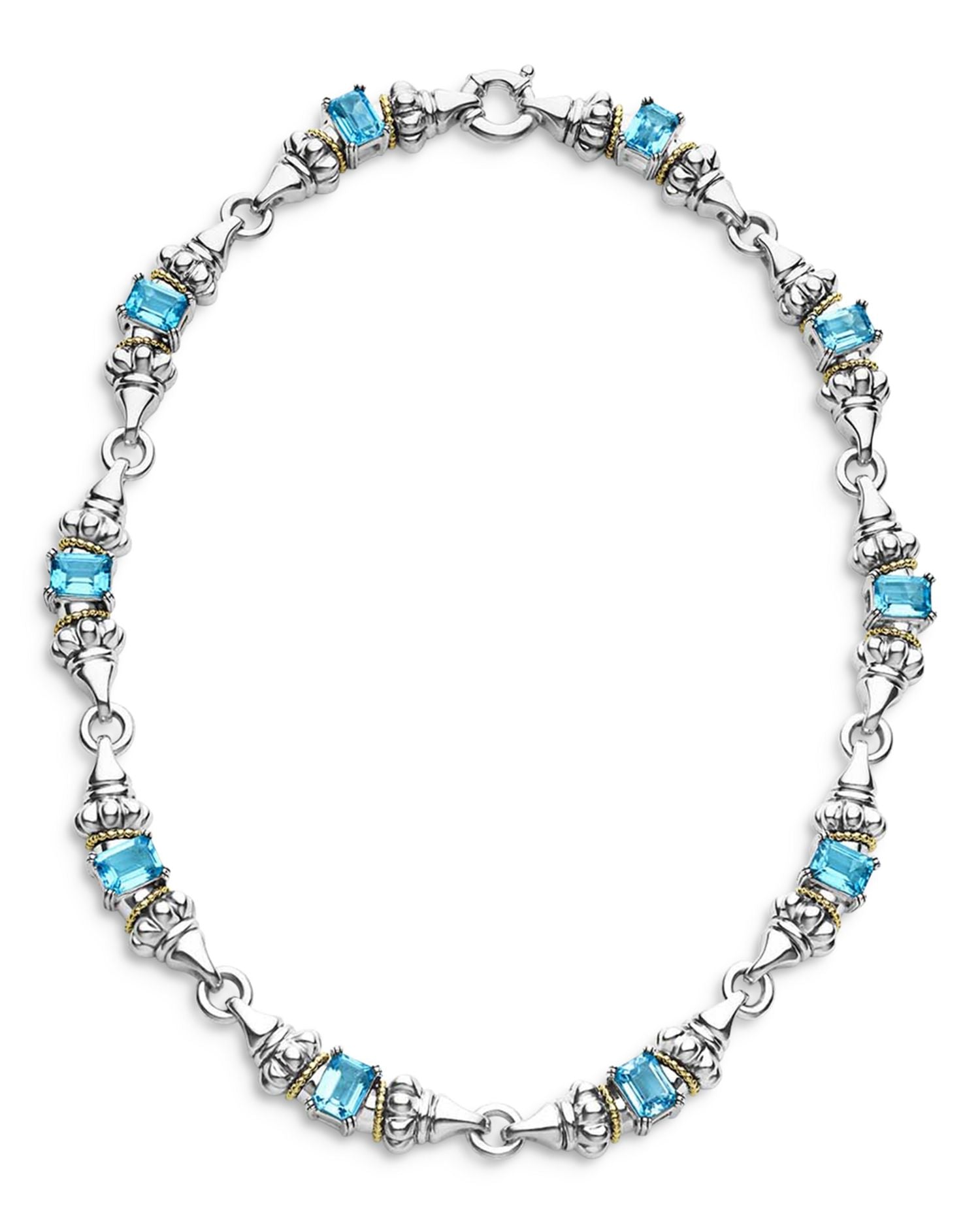 18K Yellow Gold & Sterling Silver Glacier Collar Necklace, 16'