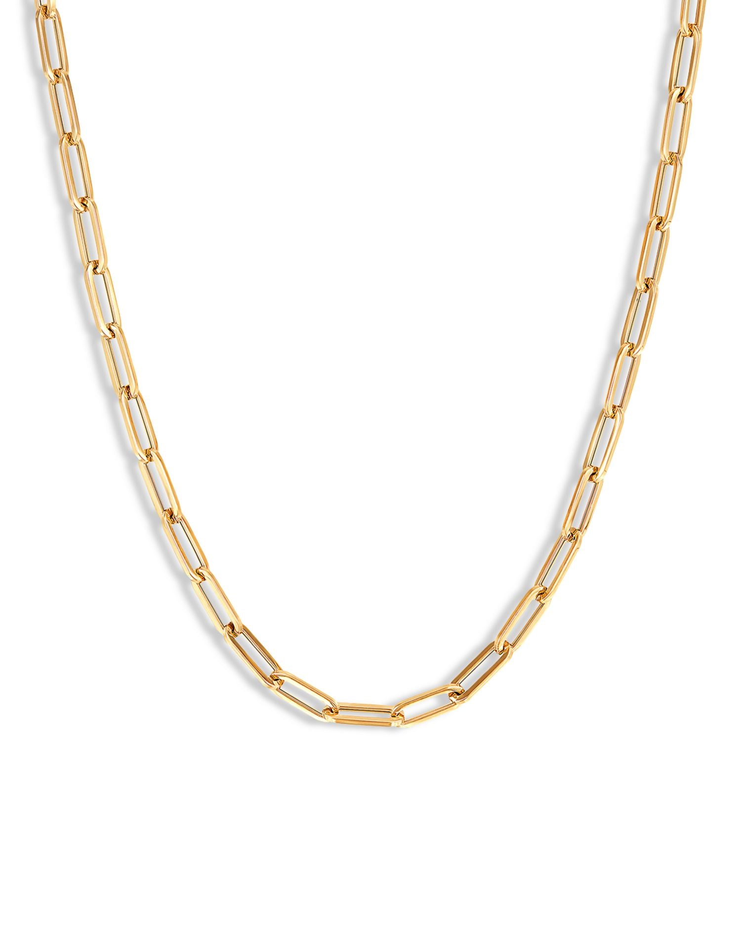 Paperclip Link Chain Necklace in 14K Yellow Gold, 24' - Exclusive