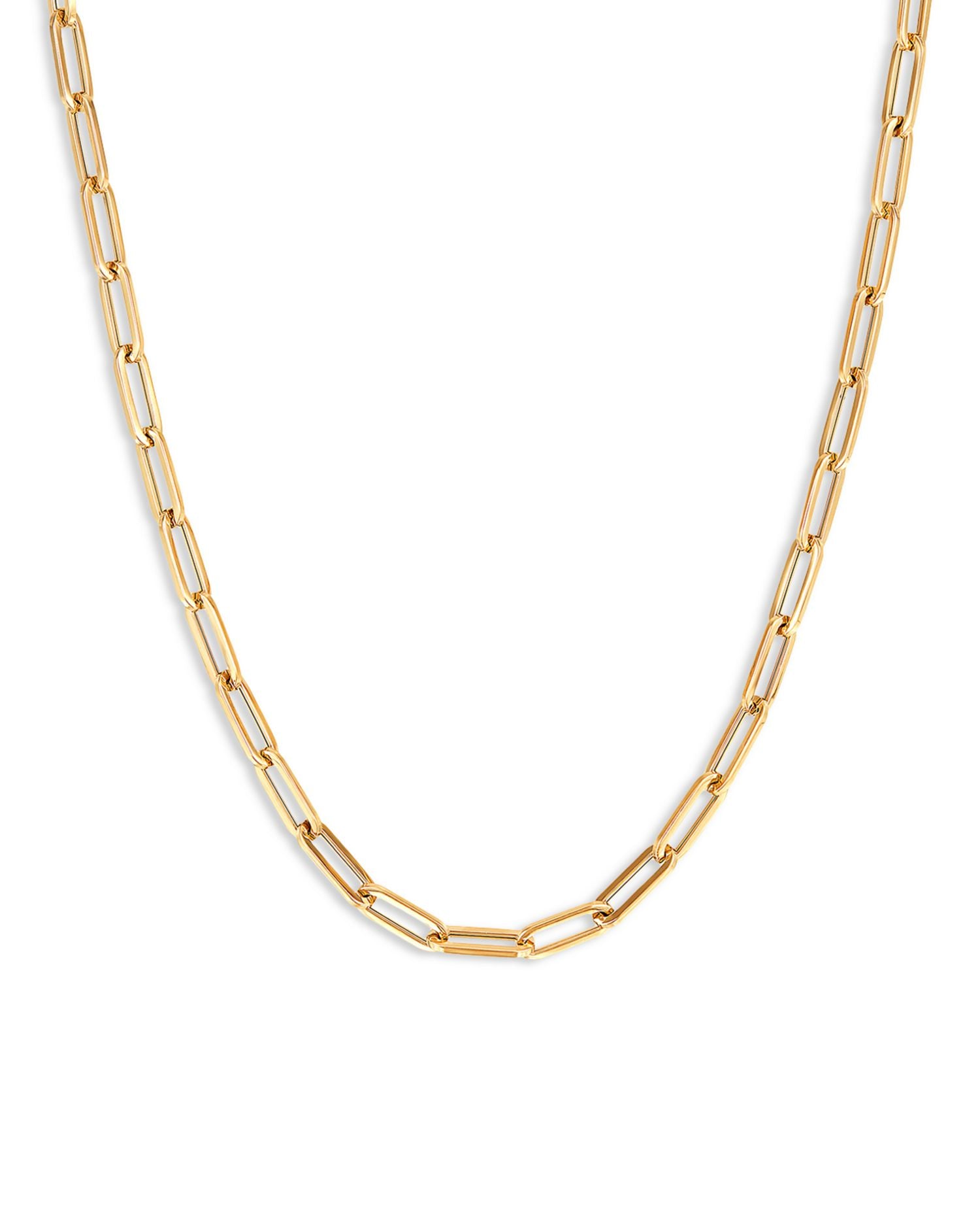 Paperclip Link Chain Necklace in 14K Yellow Gold, 16' - Exclusive
