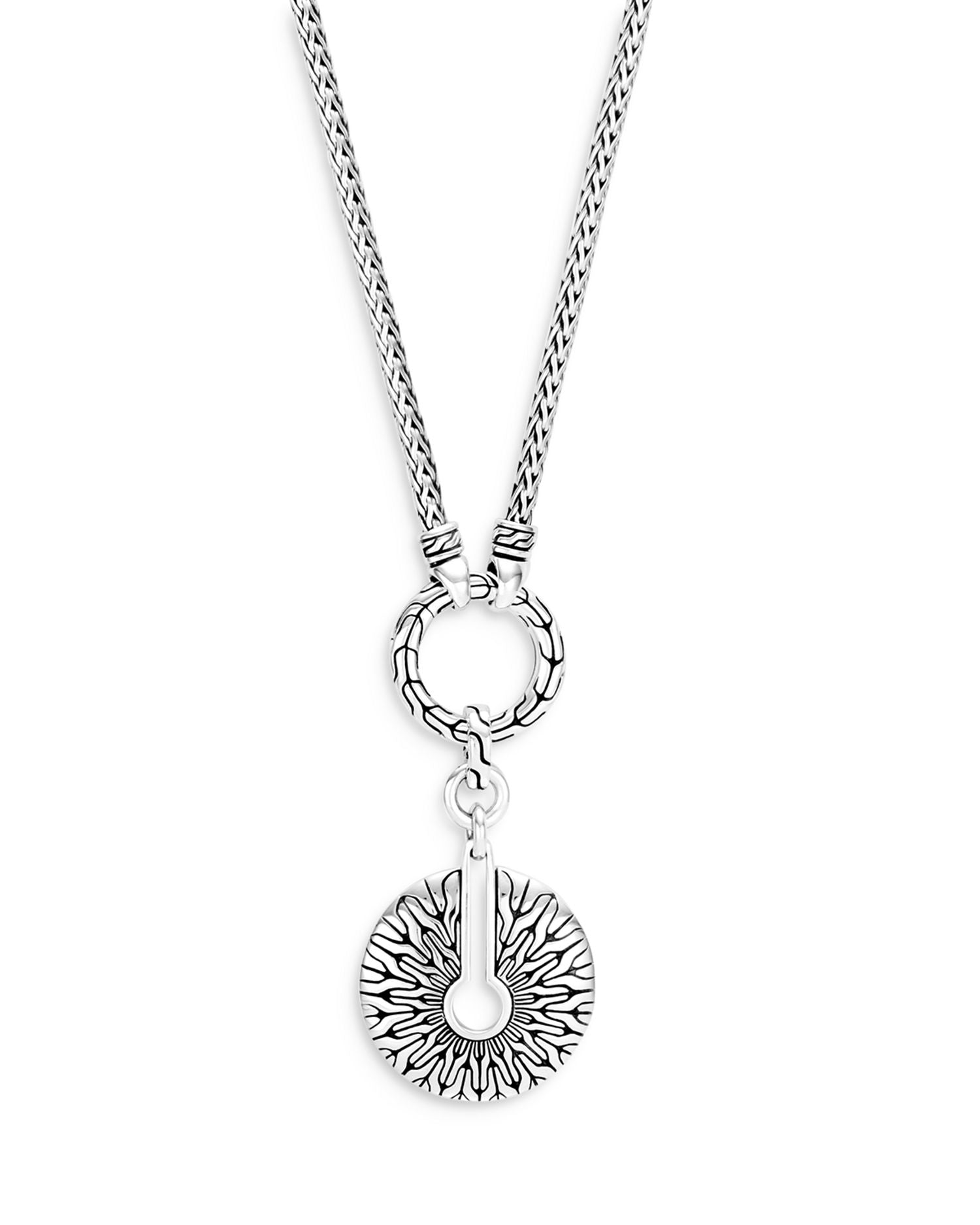 Sterling Silver Classic Chain Disc Amulet Pendant Necklace, 18'