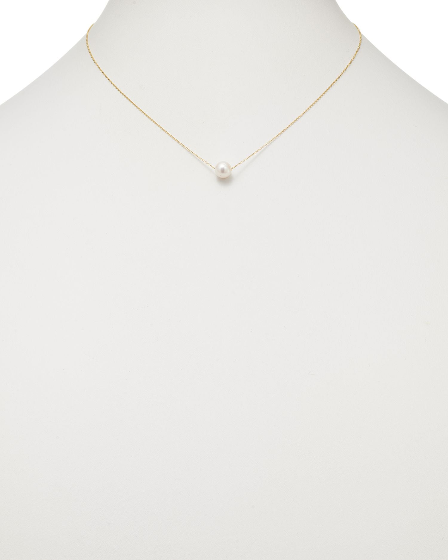 14K Yellow Gold Cultured Freshwater Pearl Solitaire Necklace, 18'