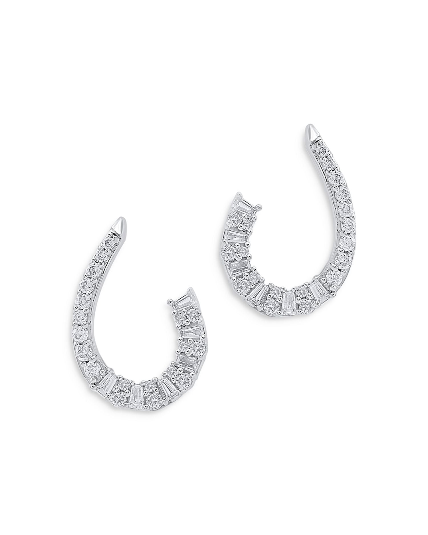 Diamond Front to Back Earrings in 14K White Gold, 0.50 ct. t.w. - Exclusive