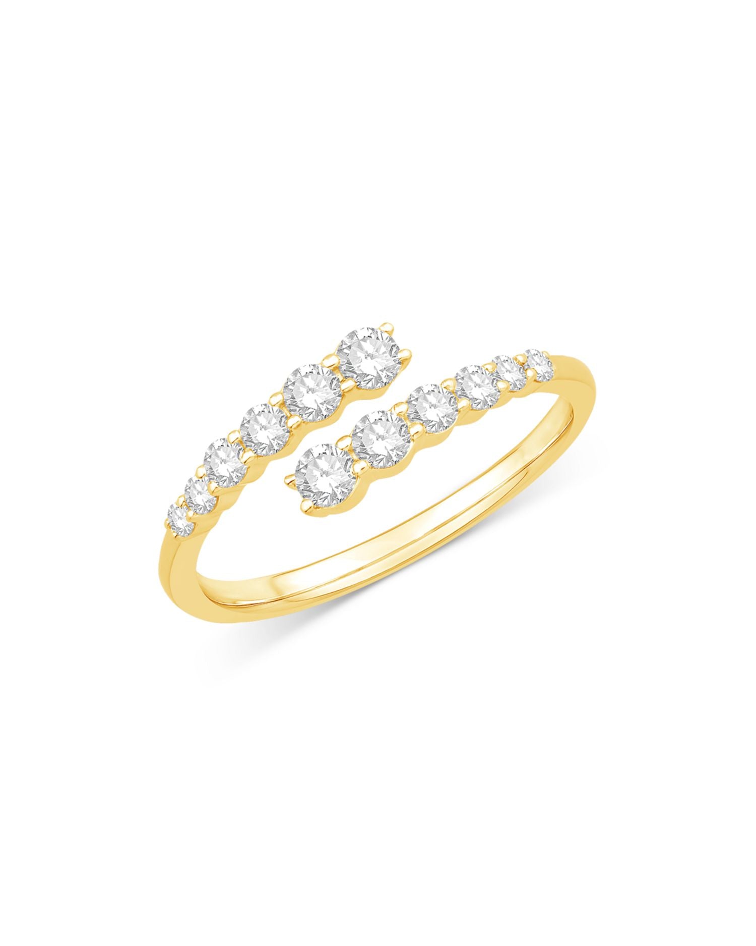 Diamond Bypass Ring in 14K Yellow Gold, 0.50 ct. t.w. - Exclusive