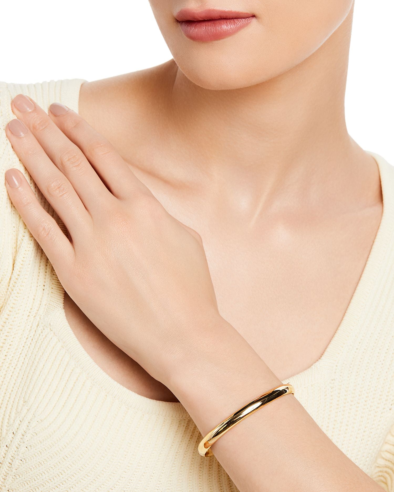 14K Yellow Gold Hinged Bangle  - Exclusive