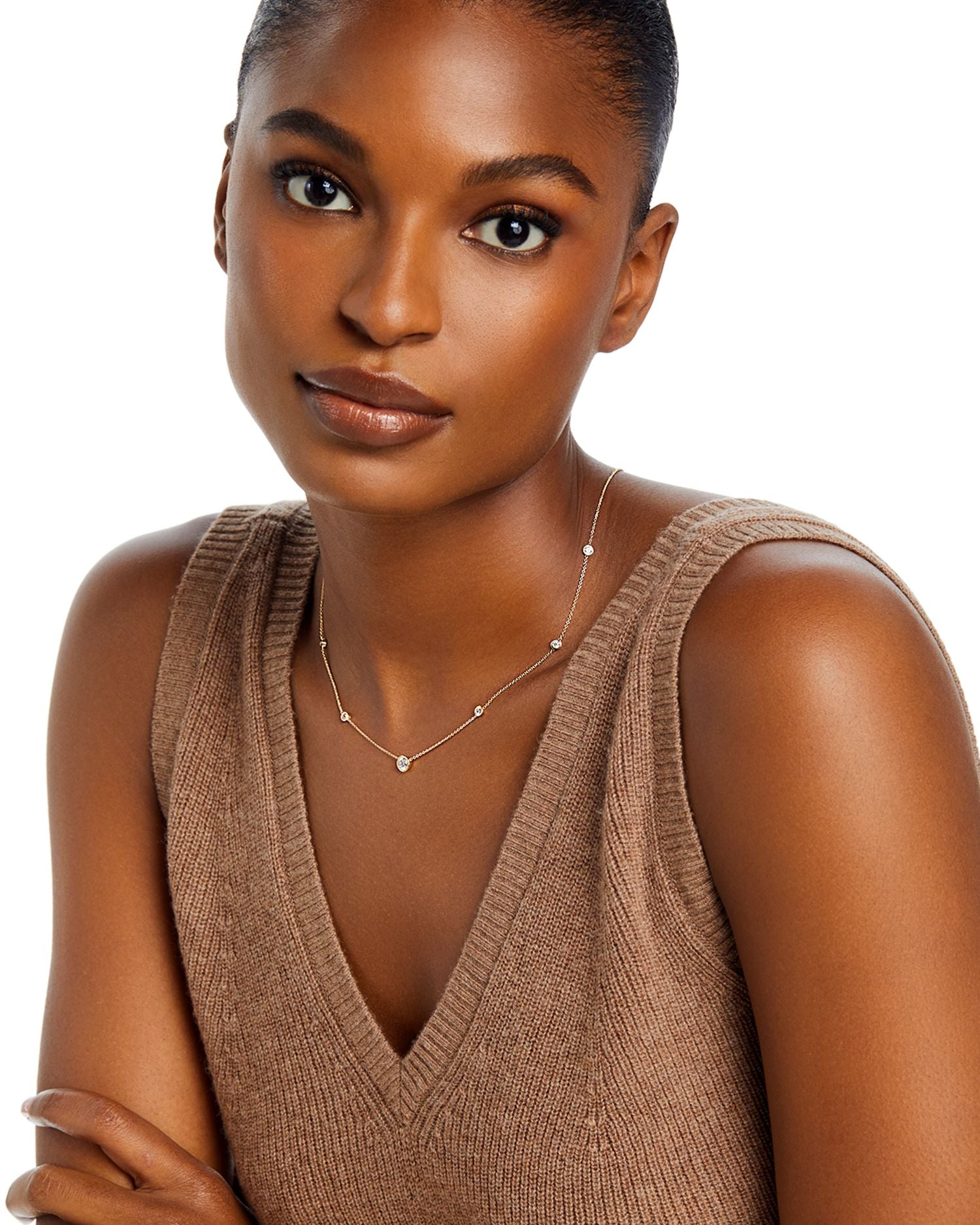 Diamond Station Necklace in 18K Yellow Gold, 1.0 ct. t.w. - Exclusive