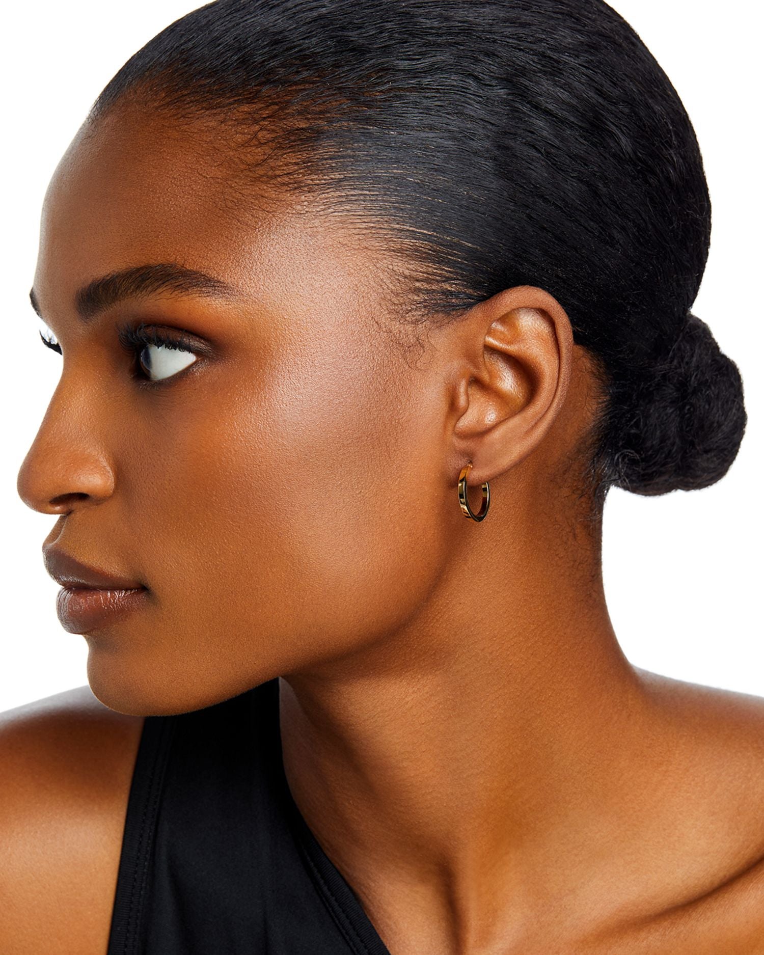 14K Yellow Gold Square Tube Hoop Earrings - Exclusive