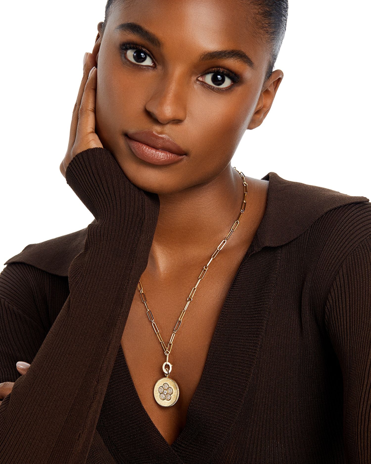 18K Yellow Gold Daisy Diamond Pendant Necklace, 19' - Exclusive