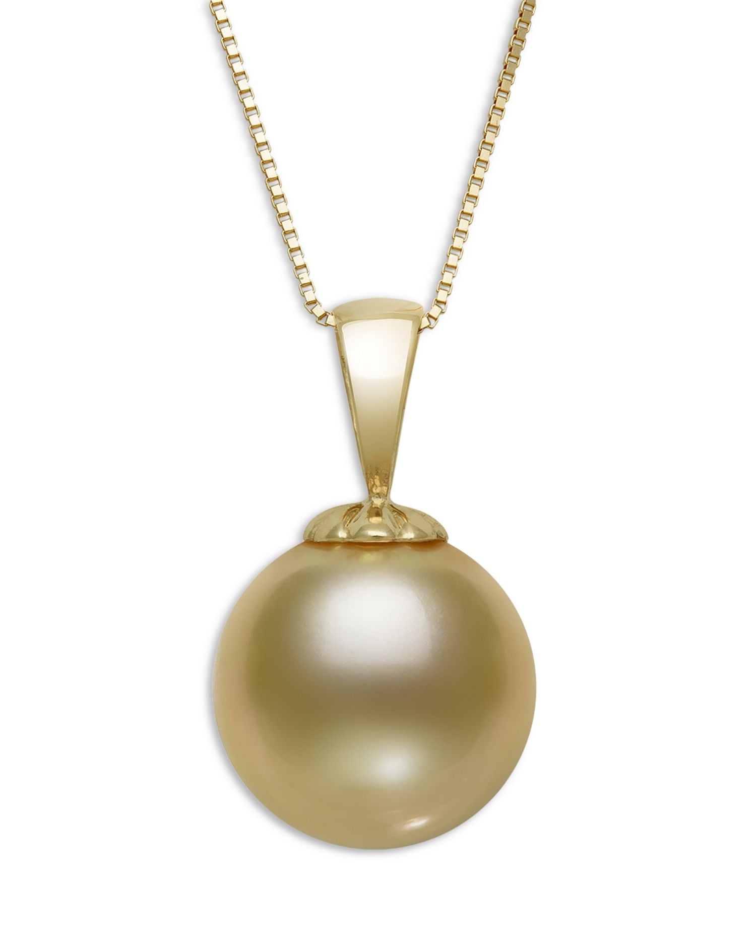 Golden South Sea Cultured Pearl Pendant Necklace in 14K Yellow Gold, 18' - Exclusive