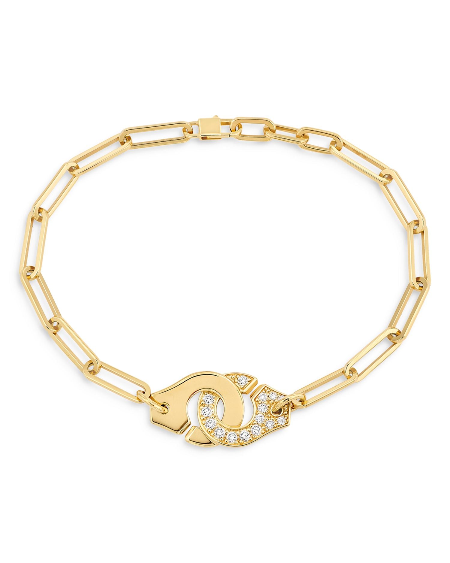 18K Yellow Gold Menottes Diamond Chain Bracelet