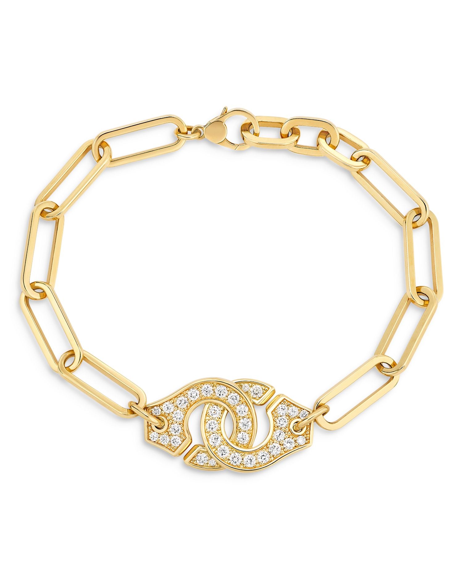 18K Yellow Gold Menottes Diamond Chain Bracelet
