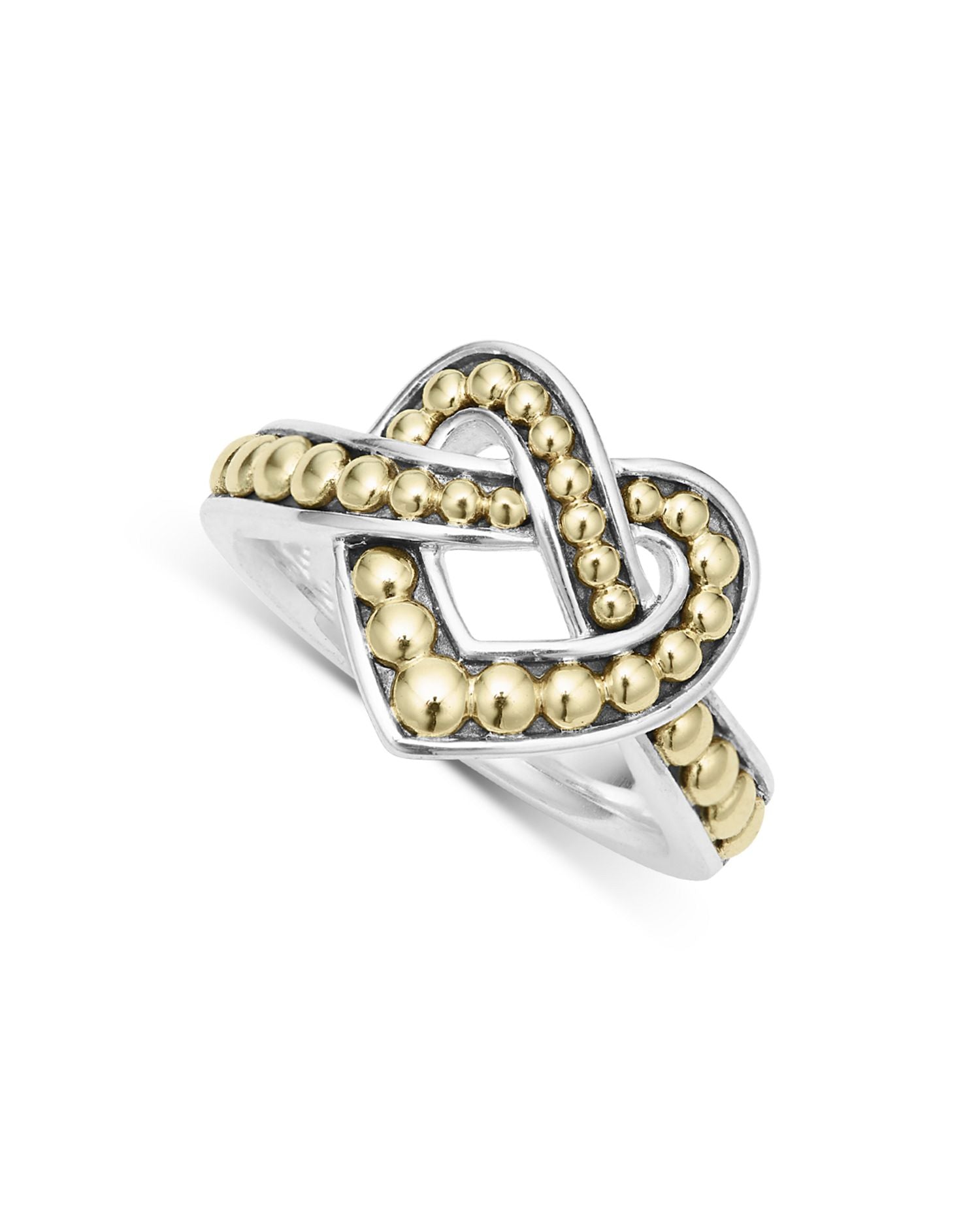 18K Yellow Gold & Sterling Silver Beloved Heart Ring