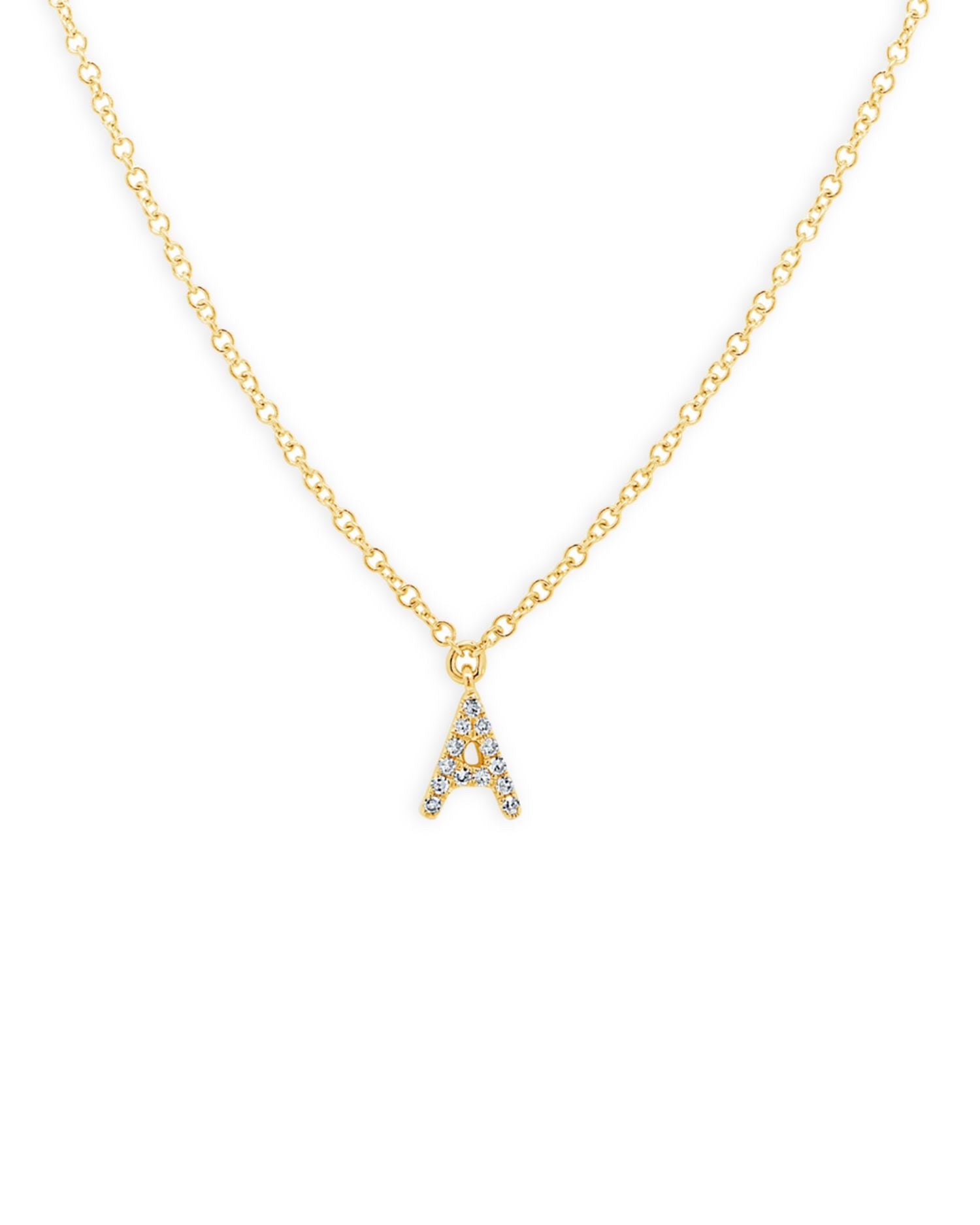 14K Yellow Gold Diamond Initial Pendant Necklace, 18' - Exclusive