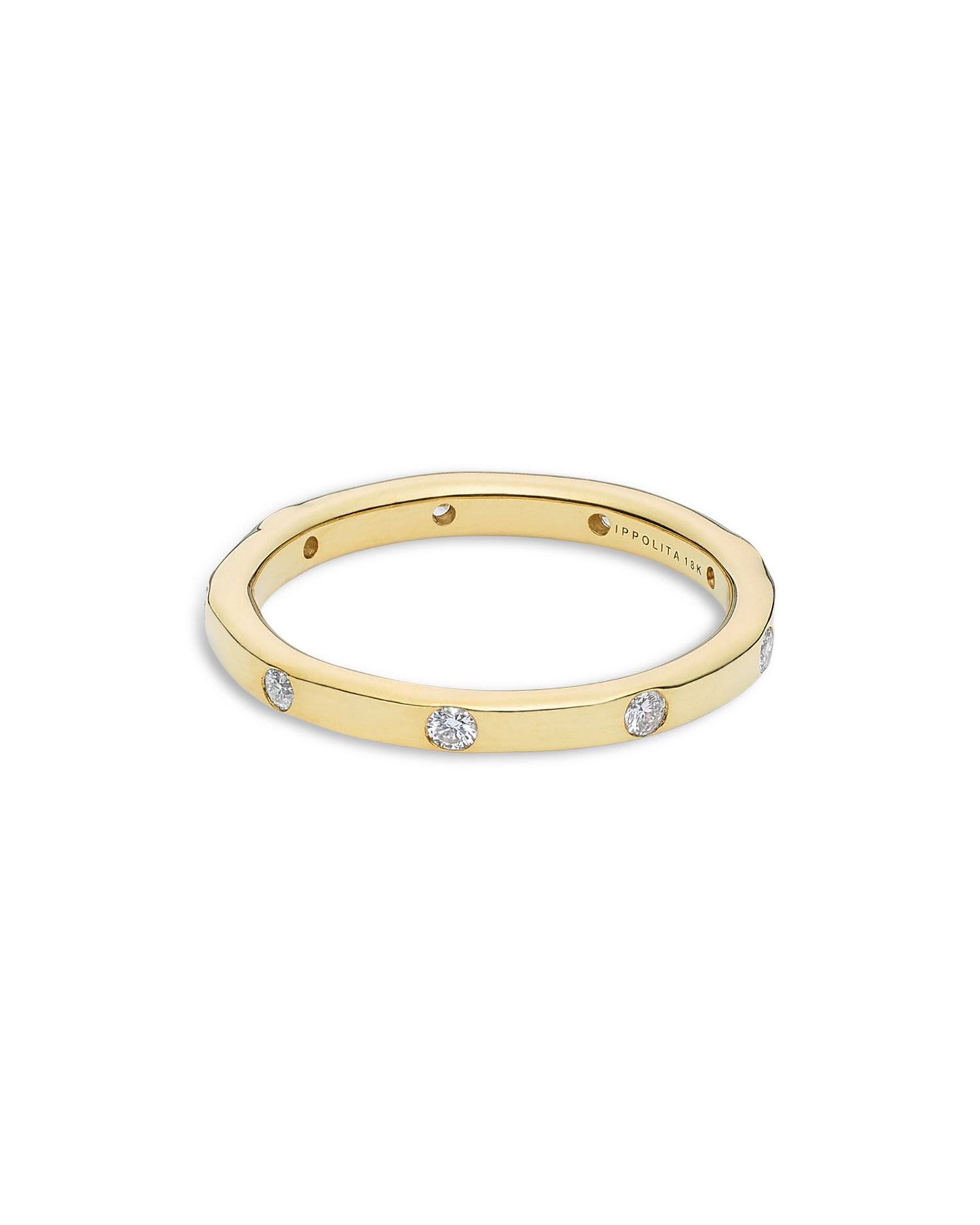 18K Yellow Gold Stardust Diamond Stack Band