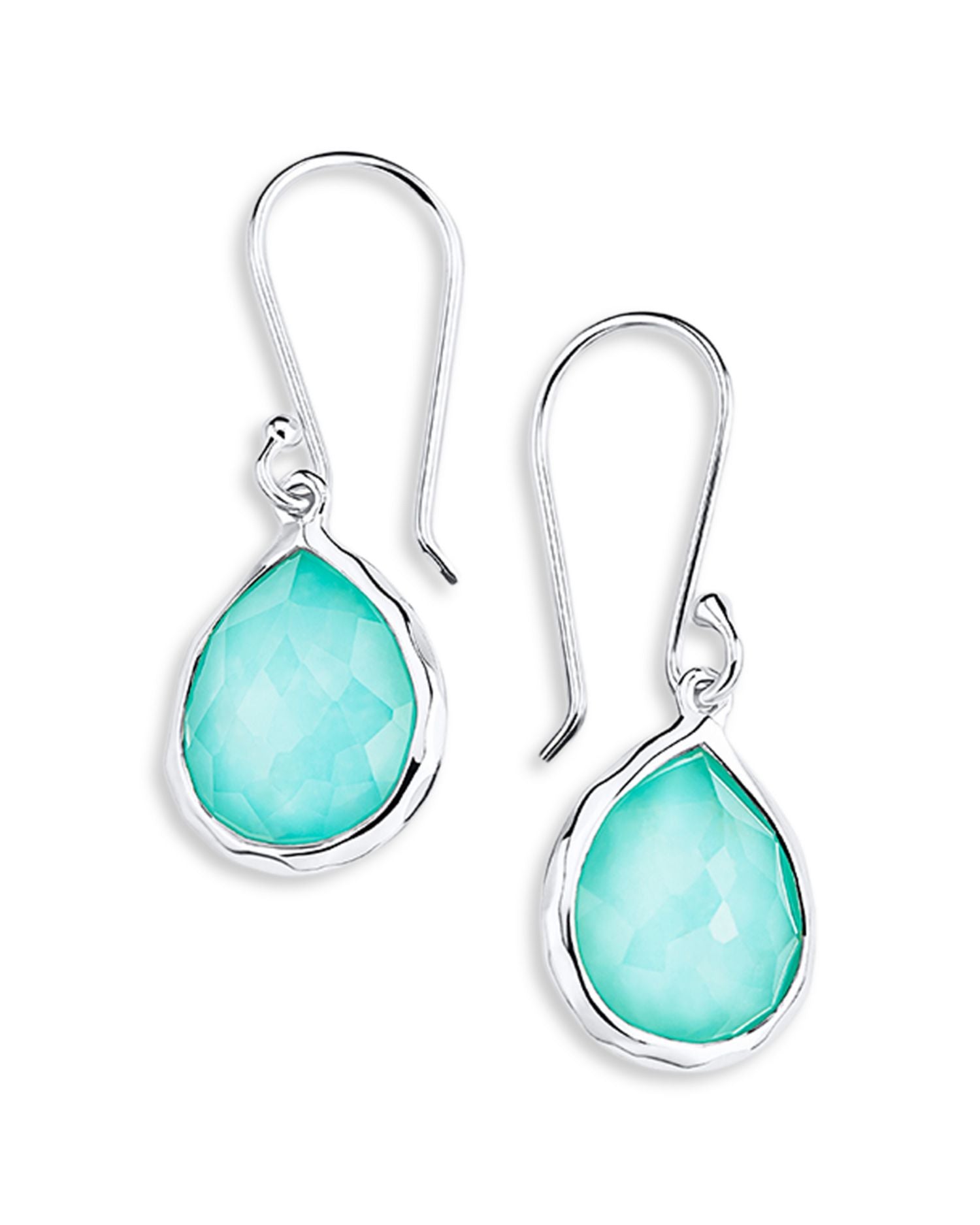 Sterling Silver Rock Candy® Turquoise & Rock Crystal Doublet Teardrop Earrings