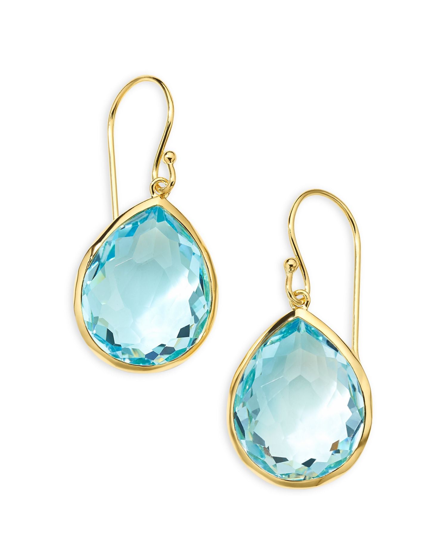 18K Yellow Gold Rock Candy® Blue Topaz Pear Drop Earrings