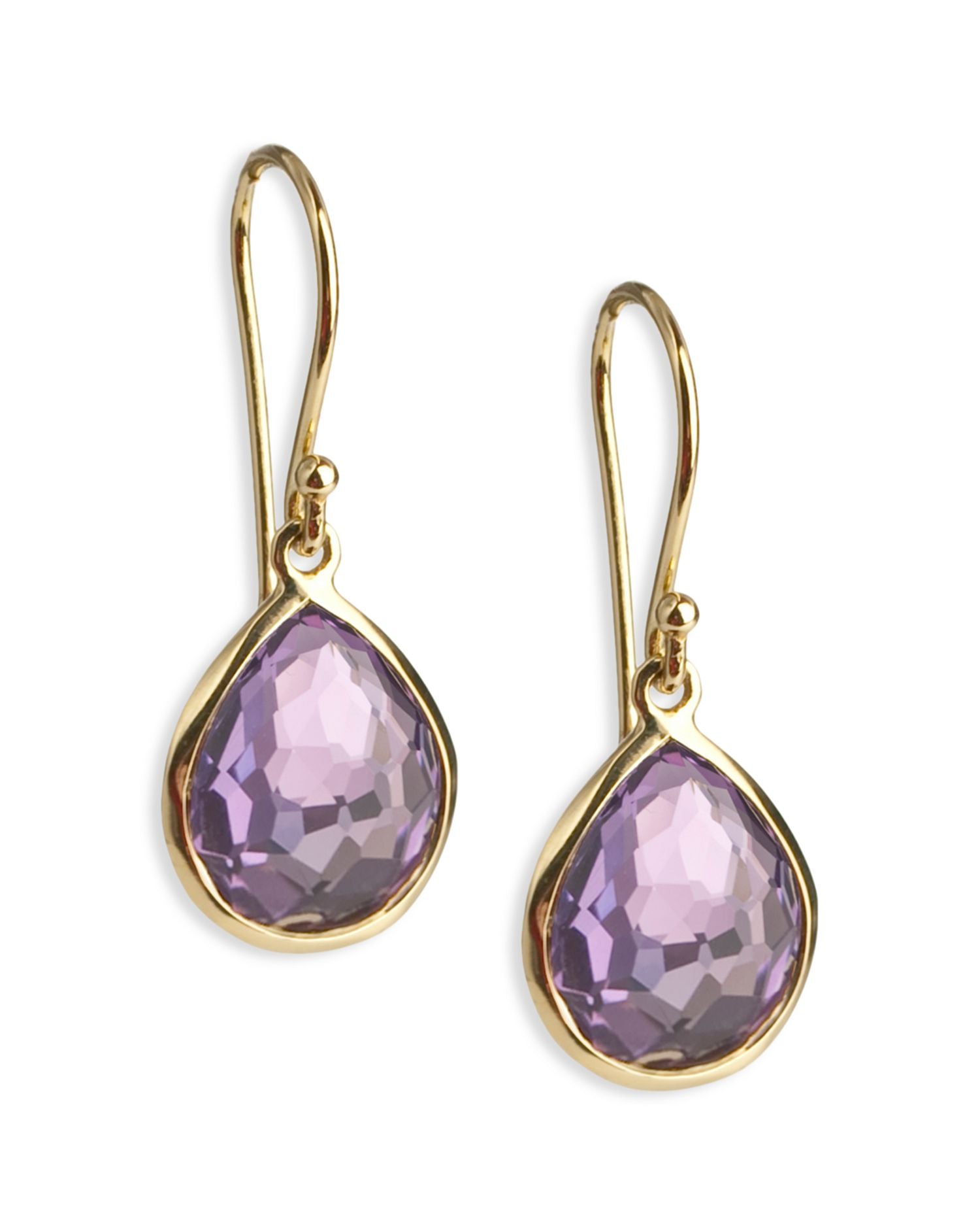 18K Yellow Gold Rock Candy® Amethyst Teeny Teardrop Earrings