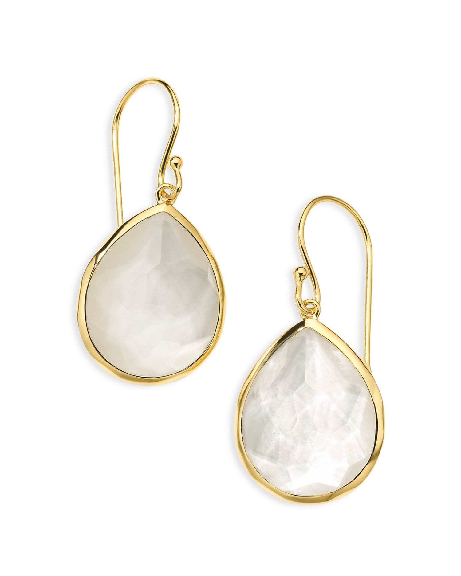 18K Yellow Gold Rock Candy® Rock Crystal & Mother of Pearl Pear Drop Earrings