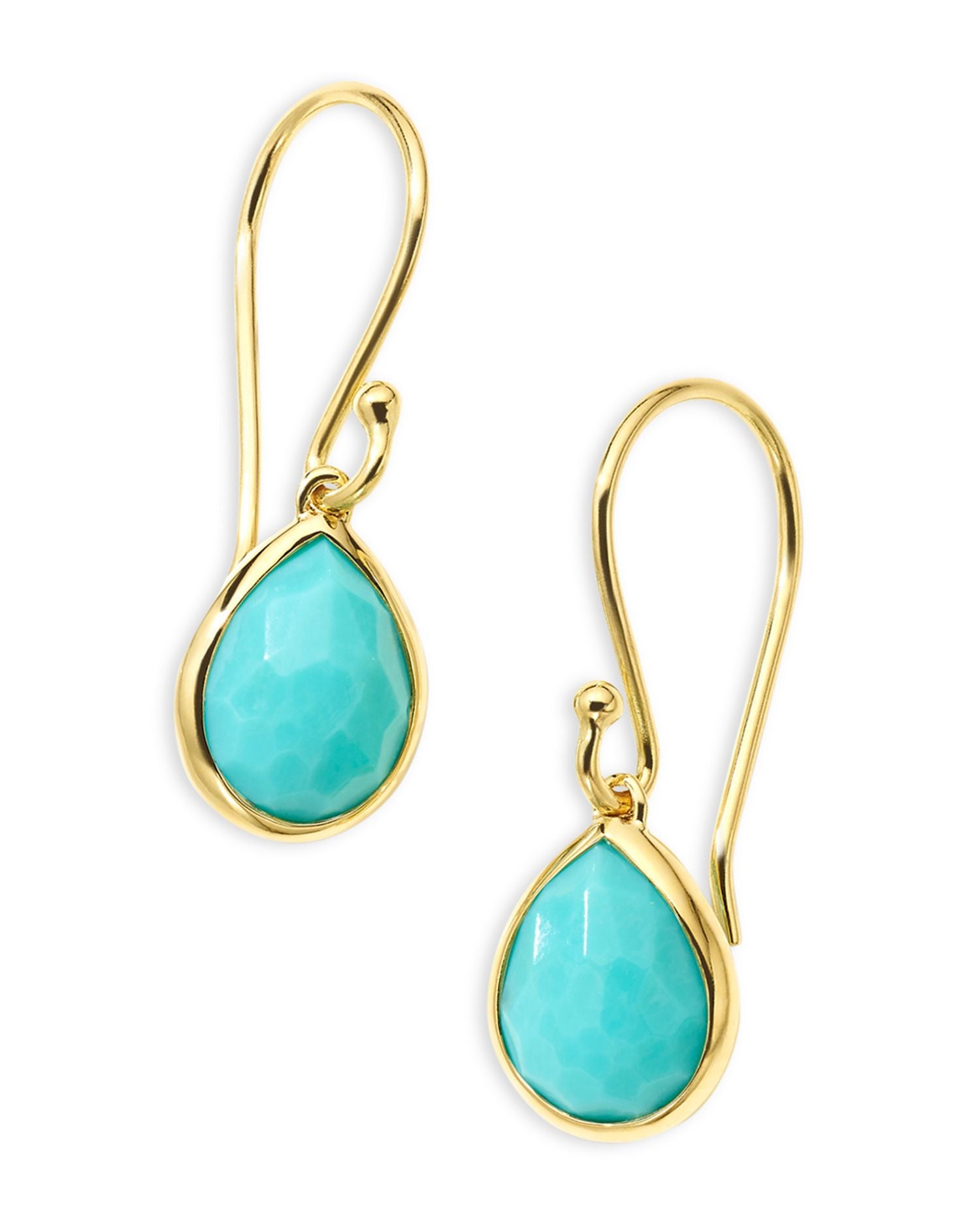 18K Yellow Gold Rock Candy® Turquoise Teeny Teardrop Earrings