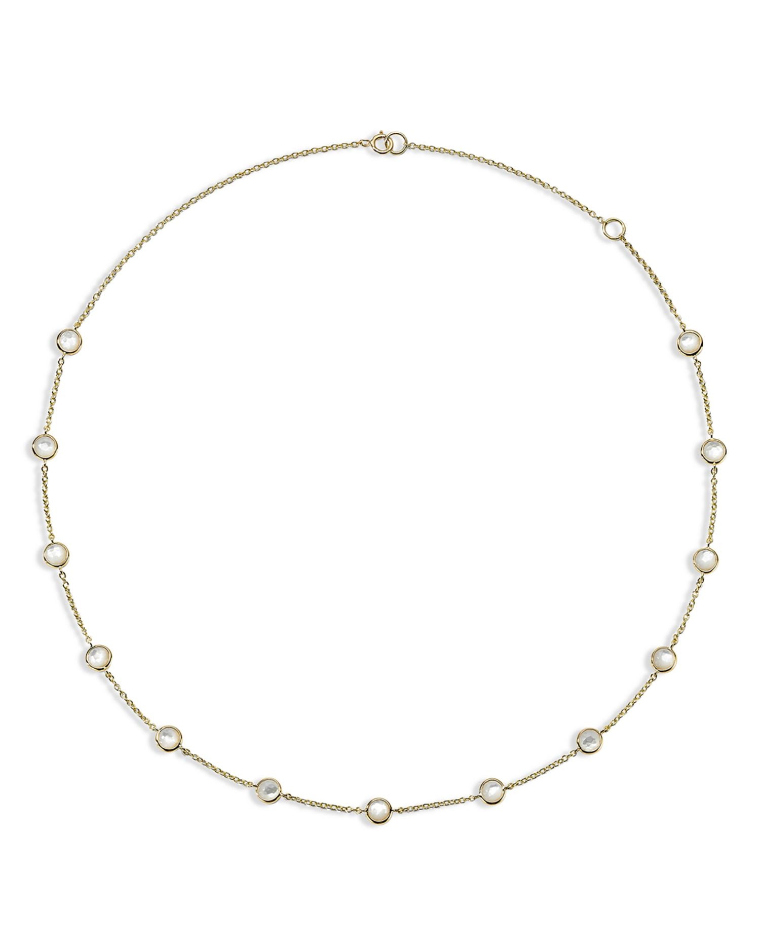 18K Yellow Gold Lollipop® Mother of Pearl Station Collar Necklace, 16-18'