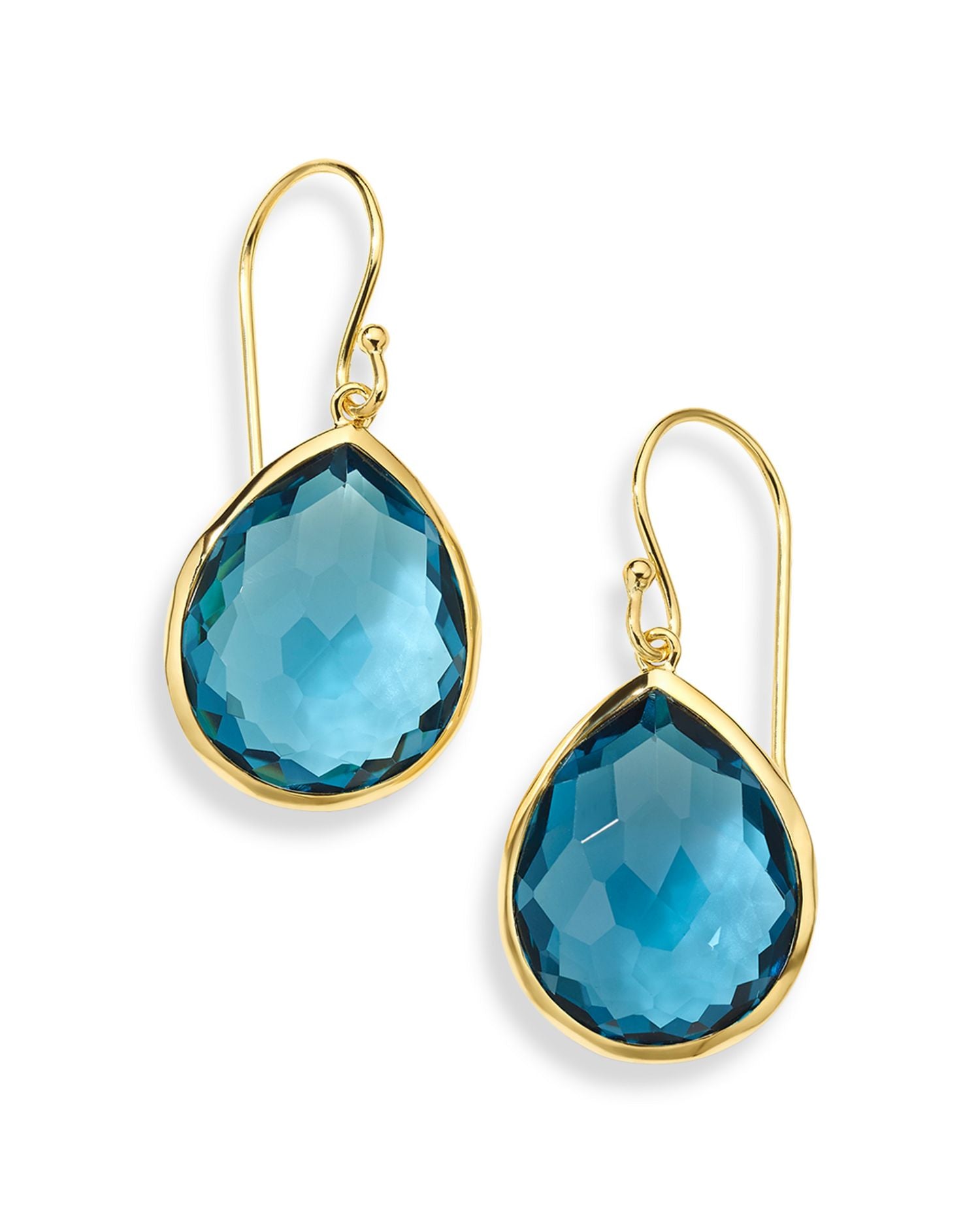 18K Yellow Gold Rock Candy® London Blue Topaz Pear Drop Earrings