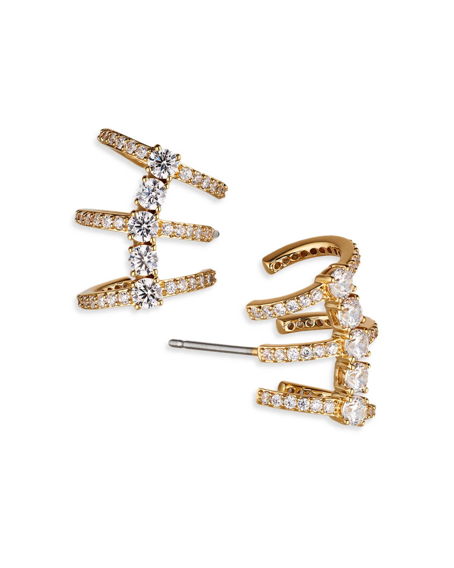 Love All Cubic Zirconia Caged Stud Earrings in 18K Gold Plated