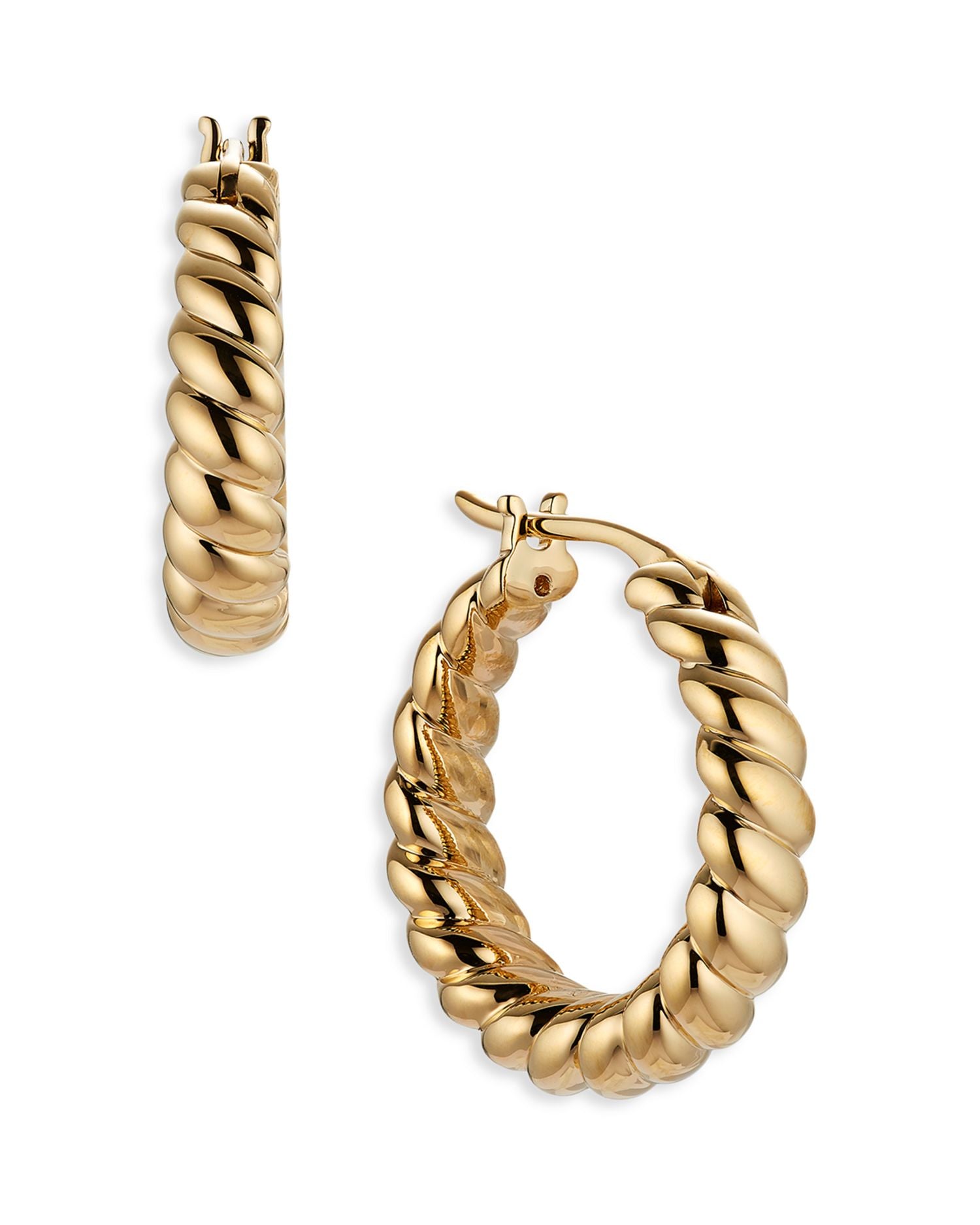 Golden Hour Twist Hoop Earrings