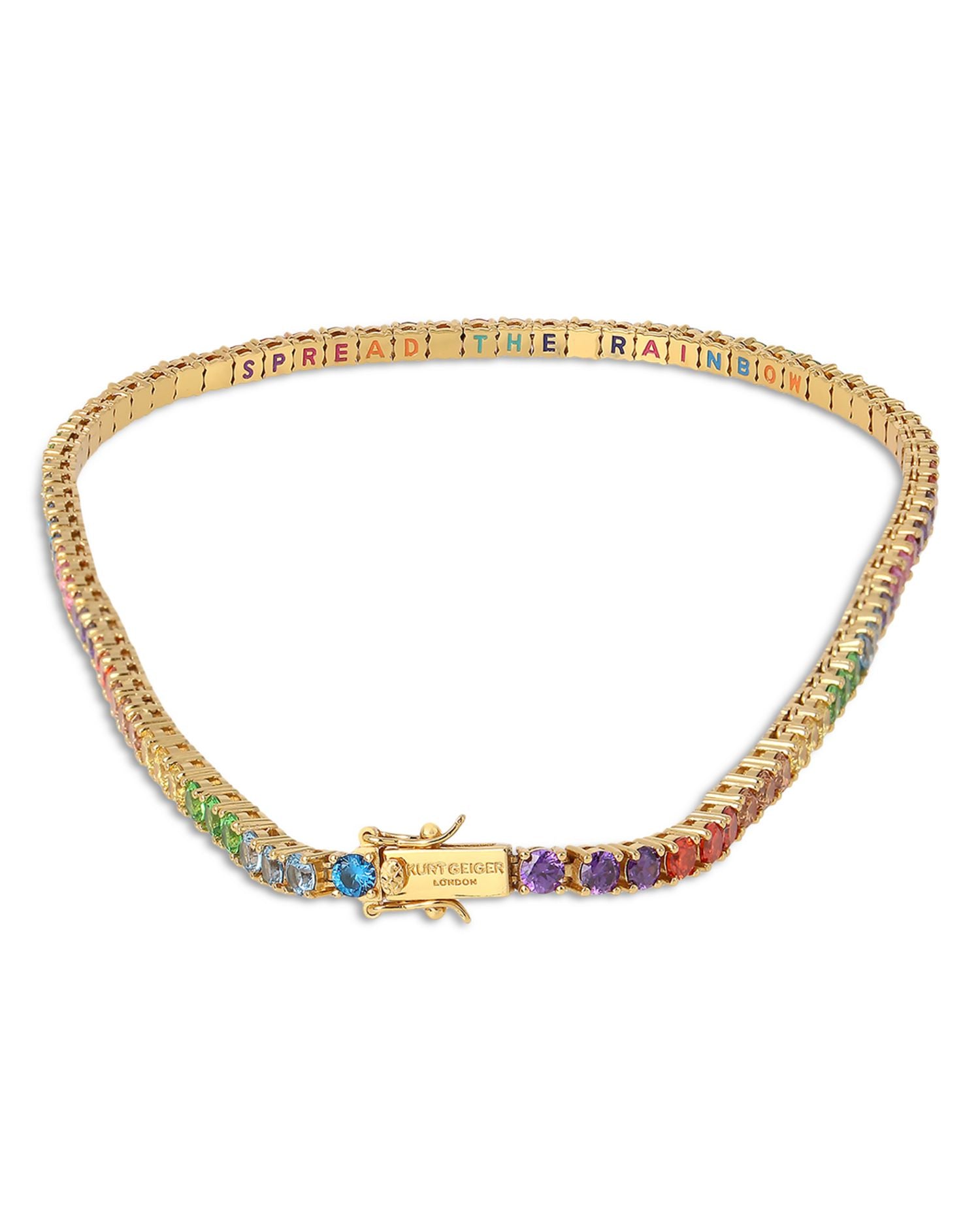 Rainbow Crystal Tennis Necklace, 16