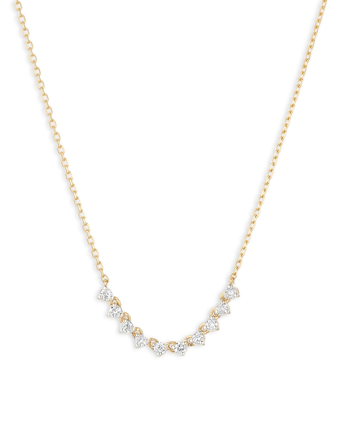 14K Yellow Gold Diamond Collar Necklace, 15-16'