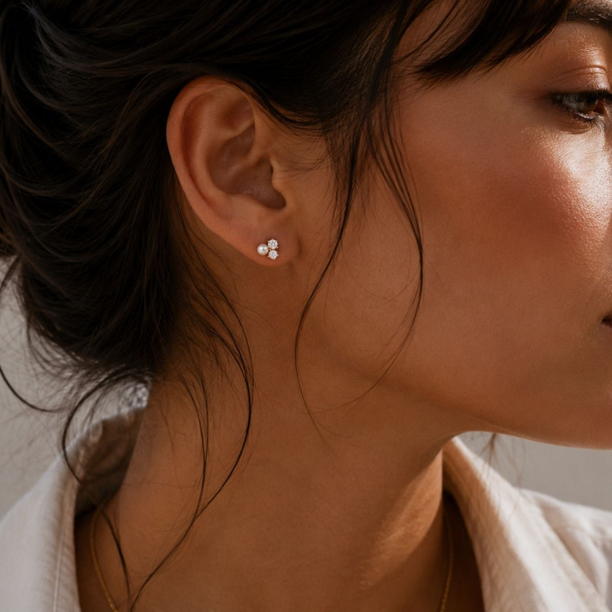 Aurora Diamond & Pearl Ear Climbers