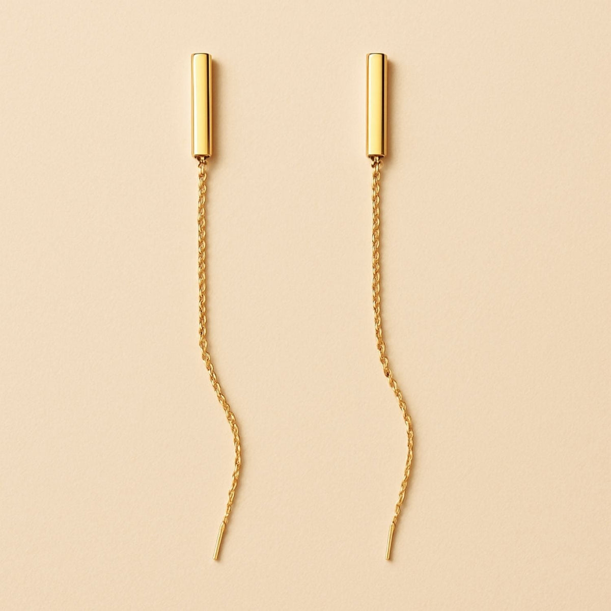 Light Line Chain Bar Threader Earrings