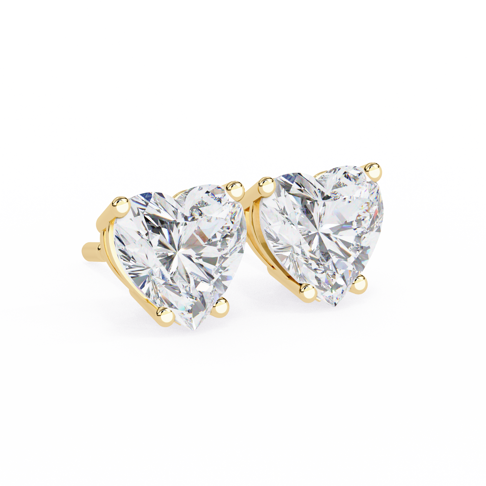Heart-Cut Lab-grown Diamond Vintage Studs in 10K White Gold