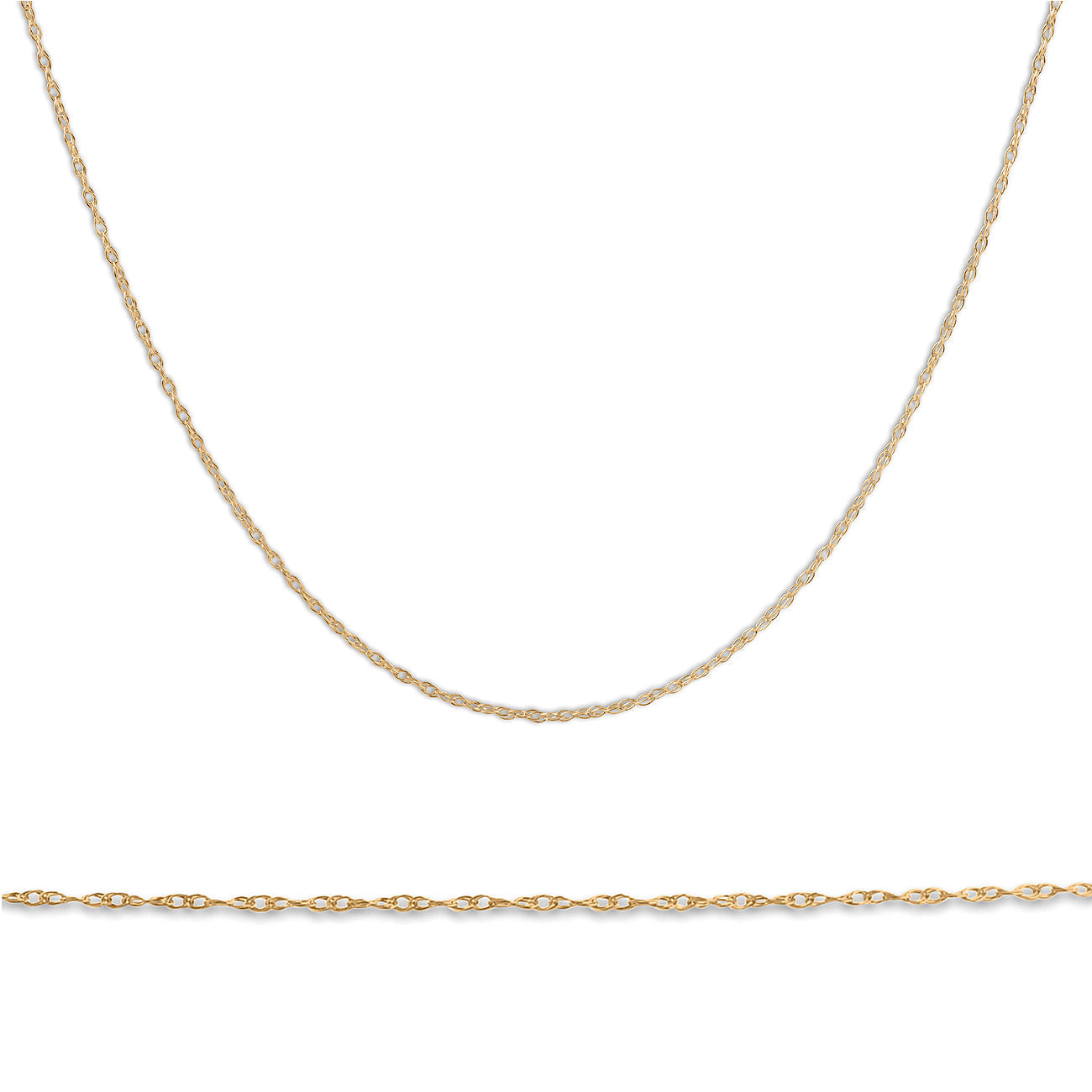 Solid 10k Yellow Gold 18' Dainty Chain With Spring Ring