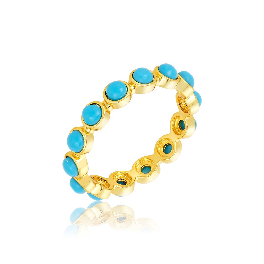Adornia Adornia 4mm Bezeled Turquoisette Eternity Band Ring