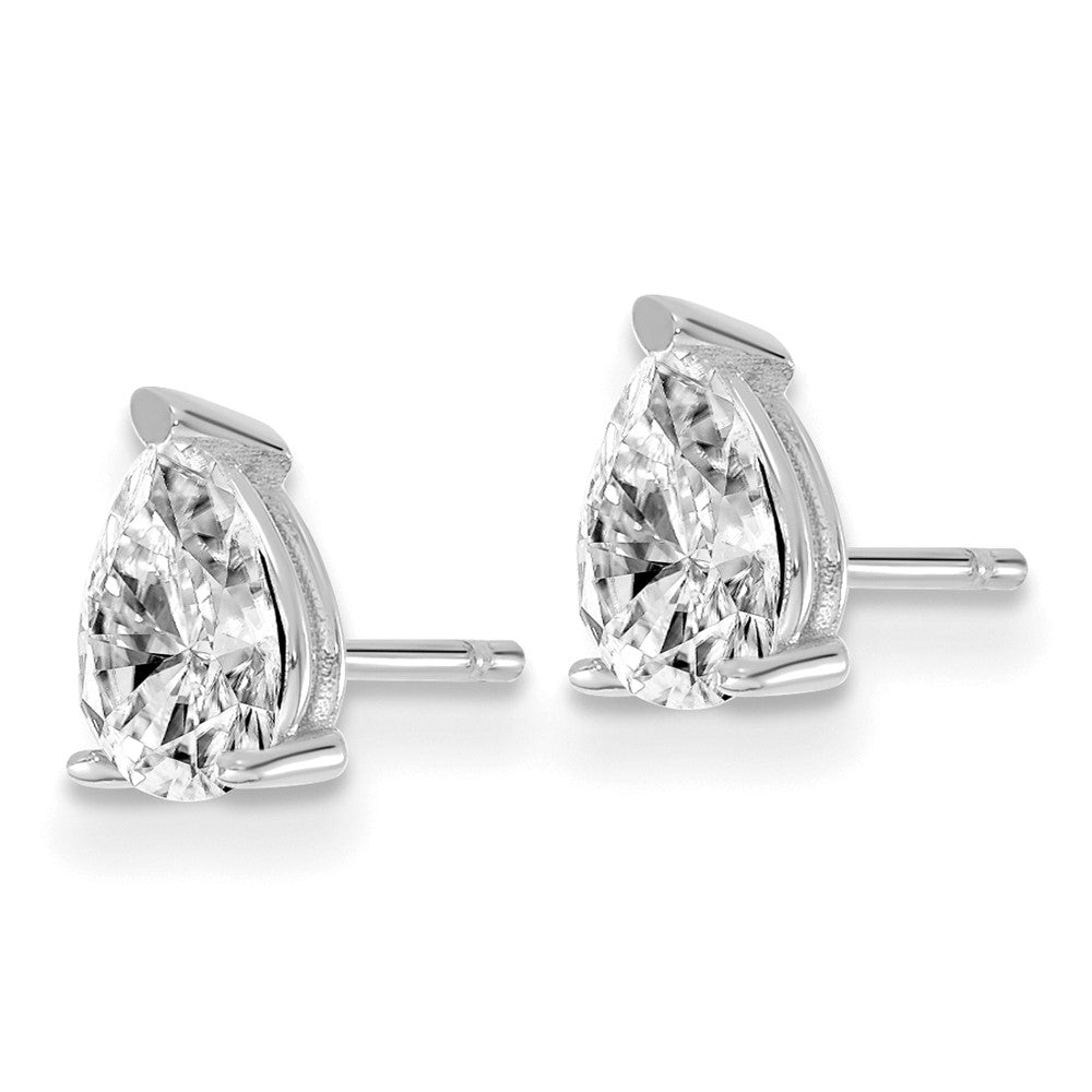 14K White Gold 3/4 CT Lab Grown Diamond Pear Solitaire Stud Earrings VS Clarity G-H Color