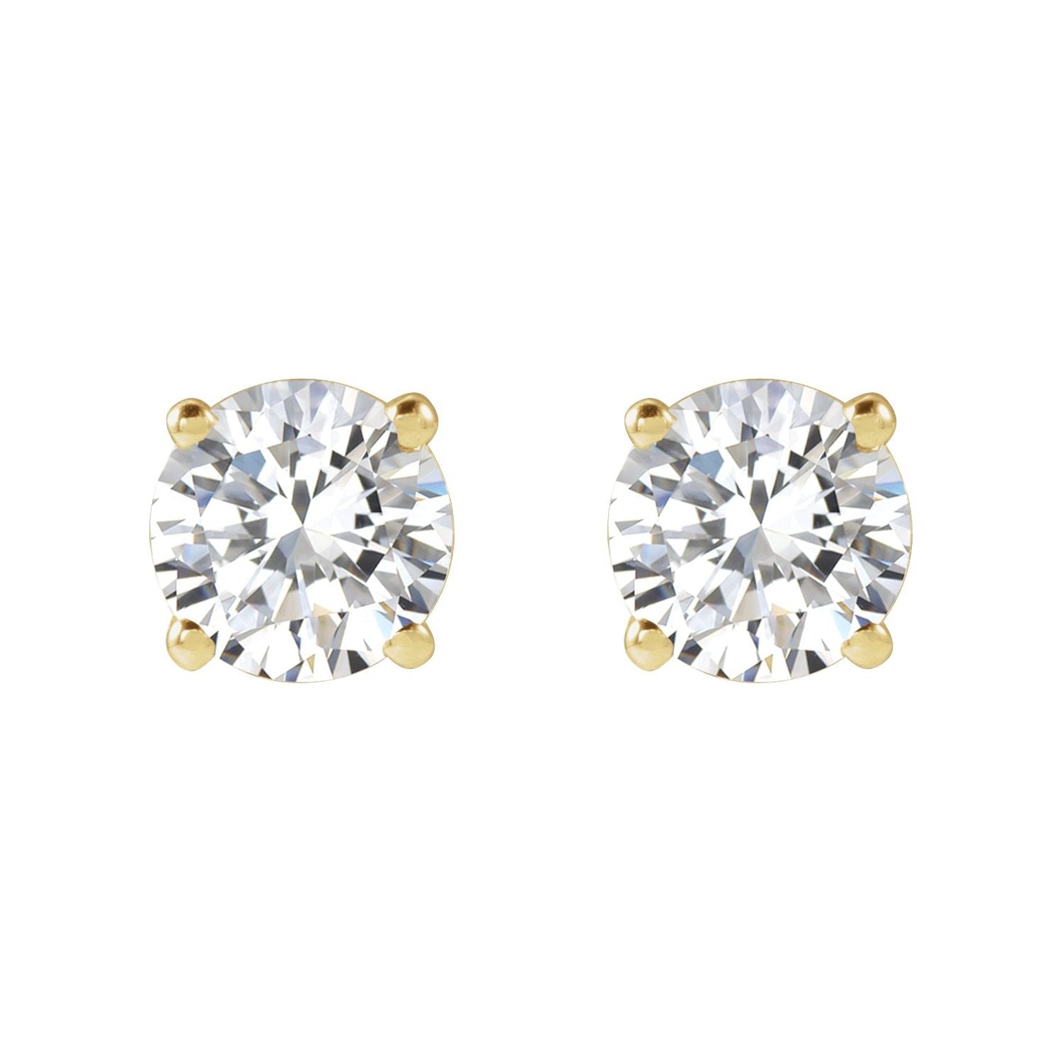 14K Gold 1ct Lab-grown Diamond Stud Earrings Clarity VS Color F-G