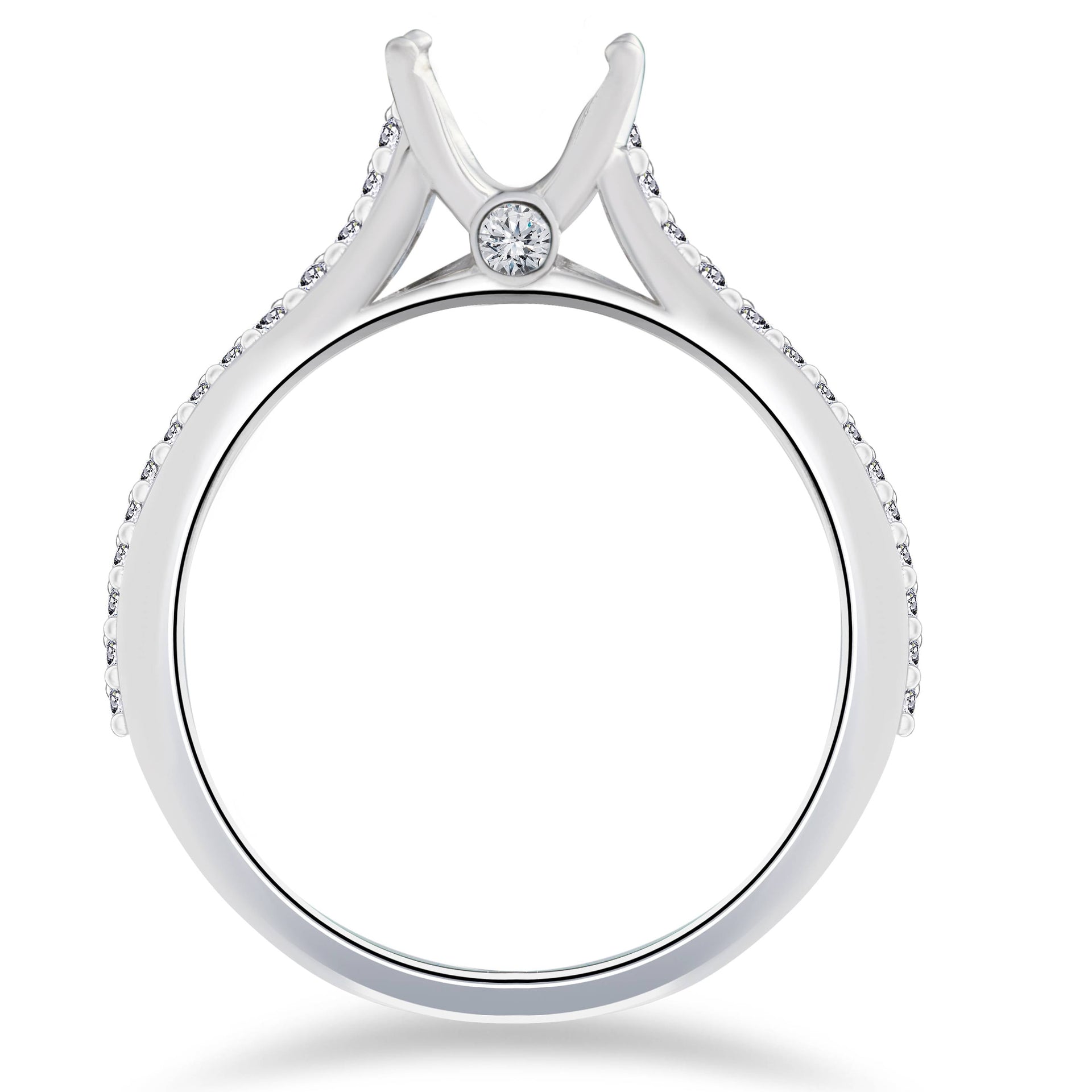 1/3ct Diamond Engagement Semi Mount Ring 14K White Gold